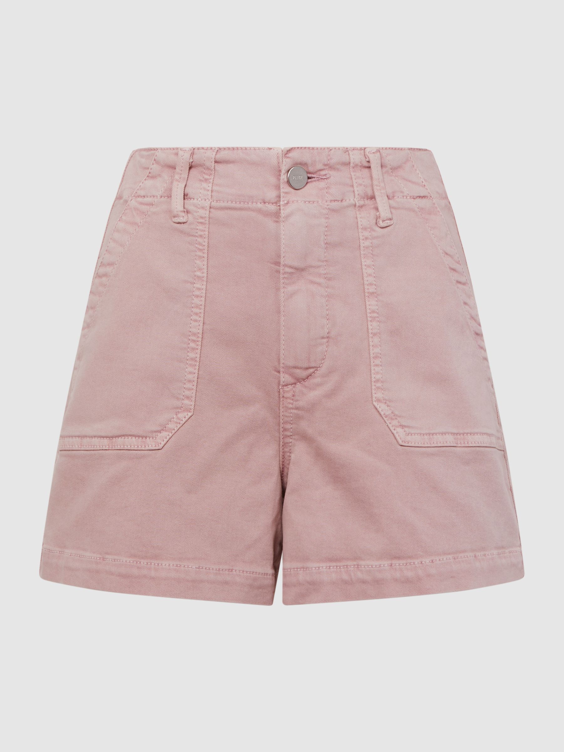 Paige High Rise Shorts in Vintage Rouge Glow - Image 2 of 5 Paige High Rise Shorts in Vintage Rouge Glow - Image 2 of 5