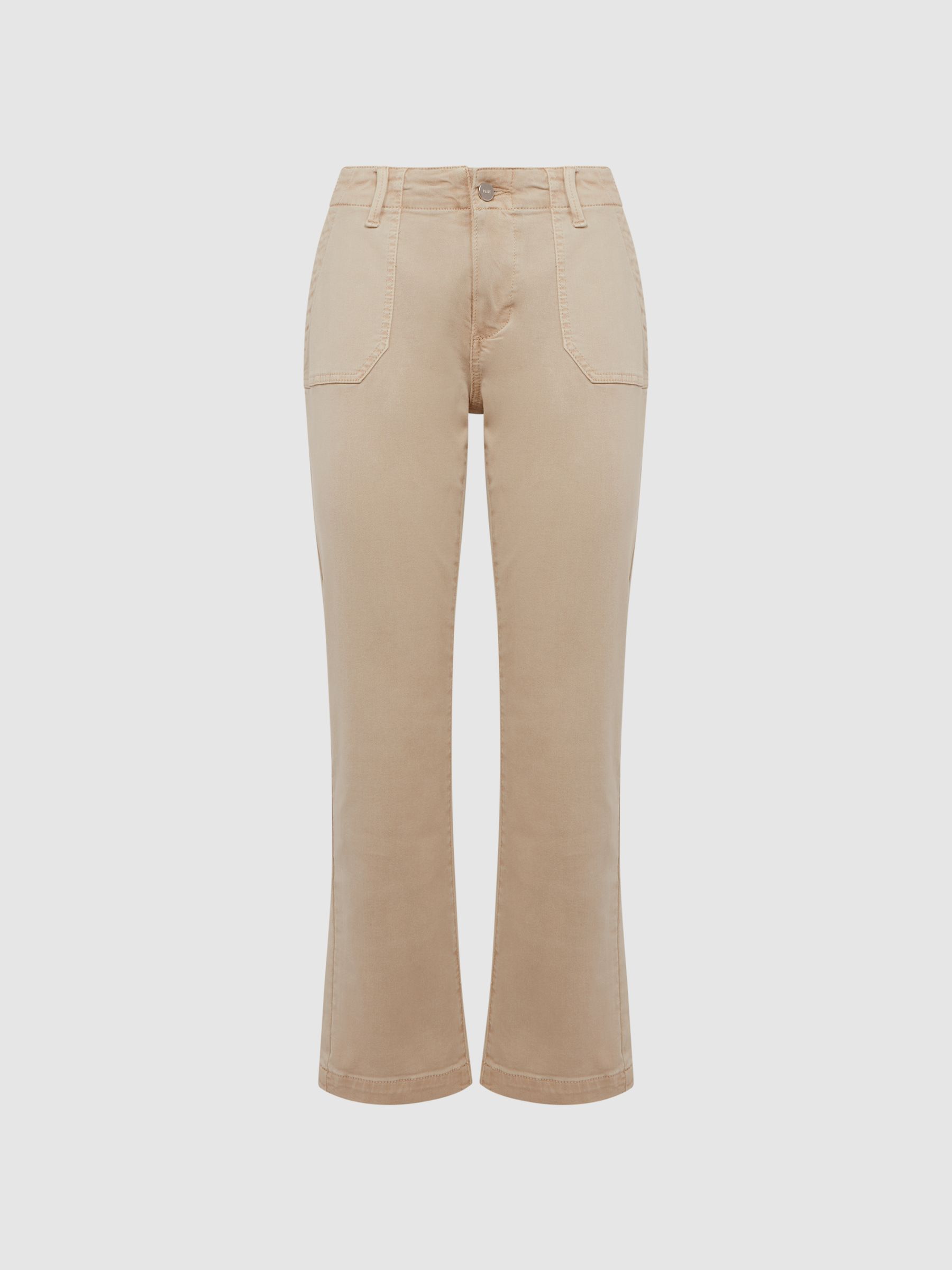 Paige High Rise Straight Leg Jeans in Vintage Warm Sand - Image 2 of 6