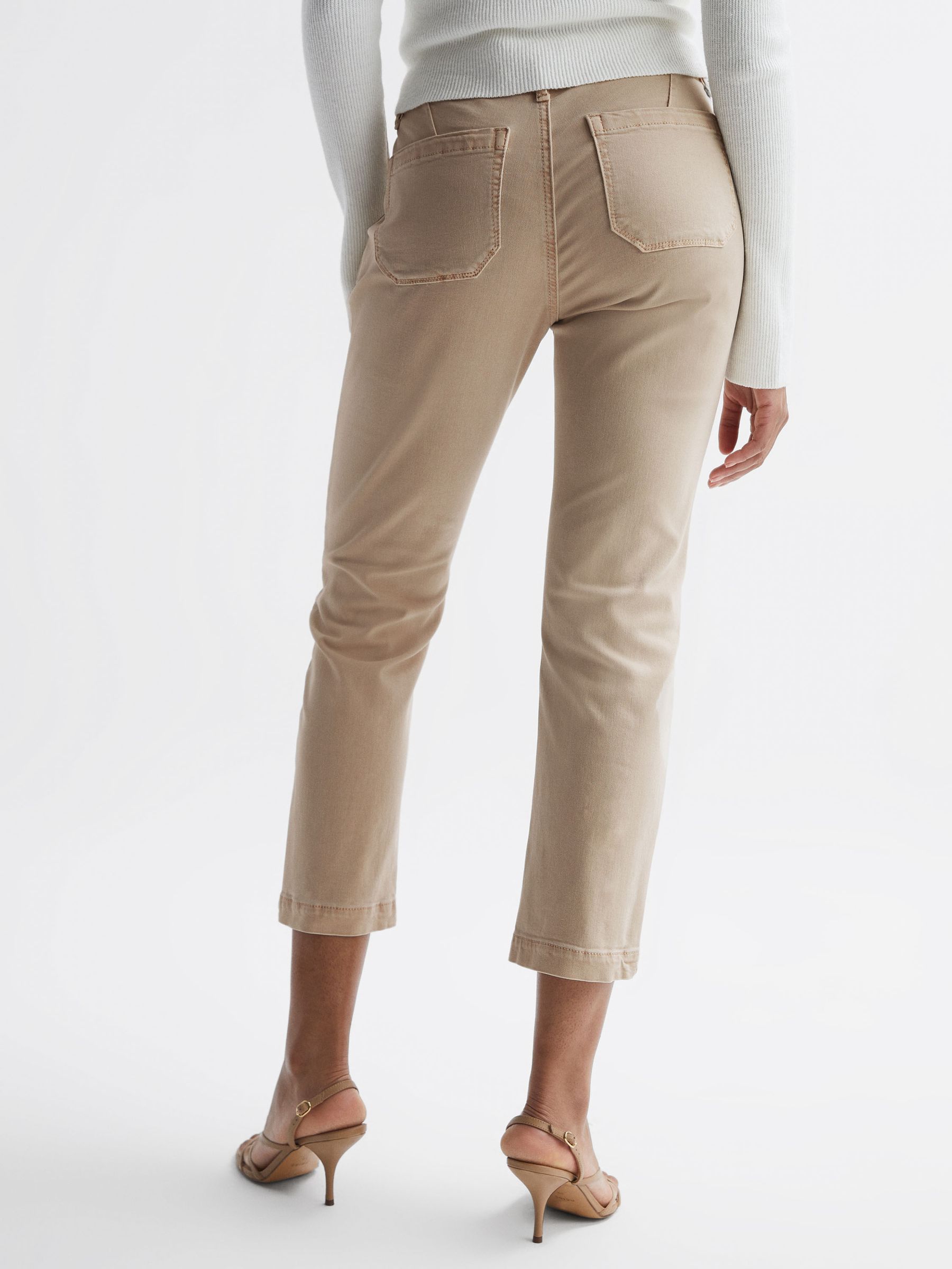 Paige High Rise Straight Leg Jeans in Vintage Warm Sand - Image 5 of 6