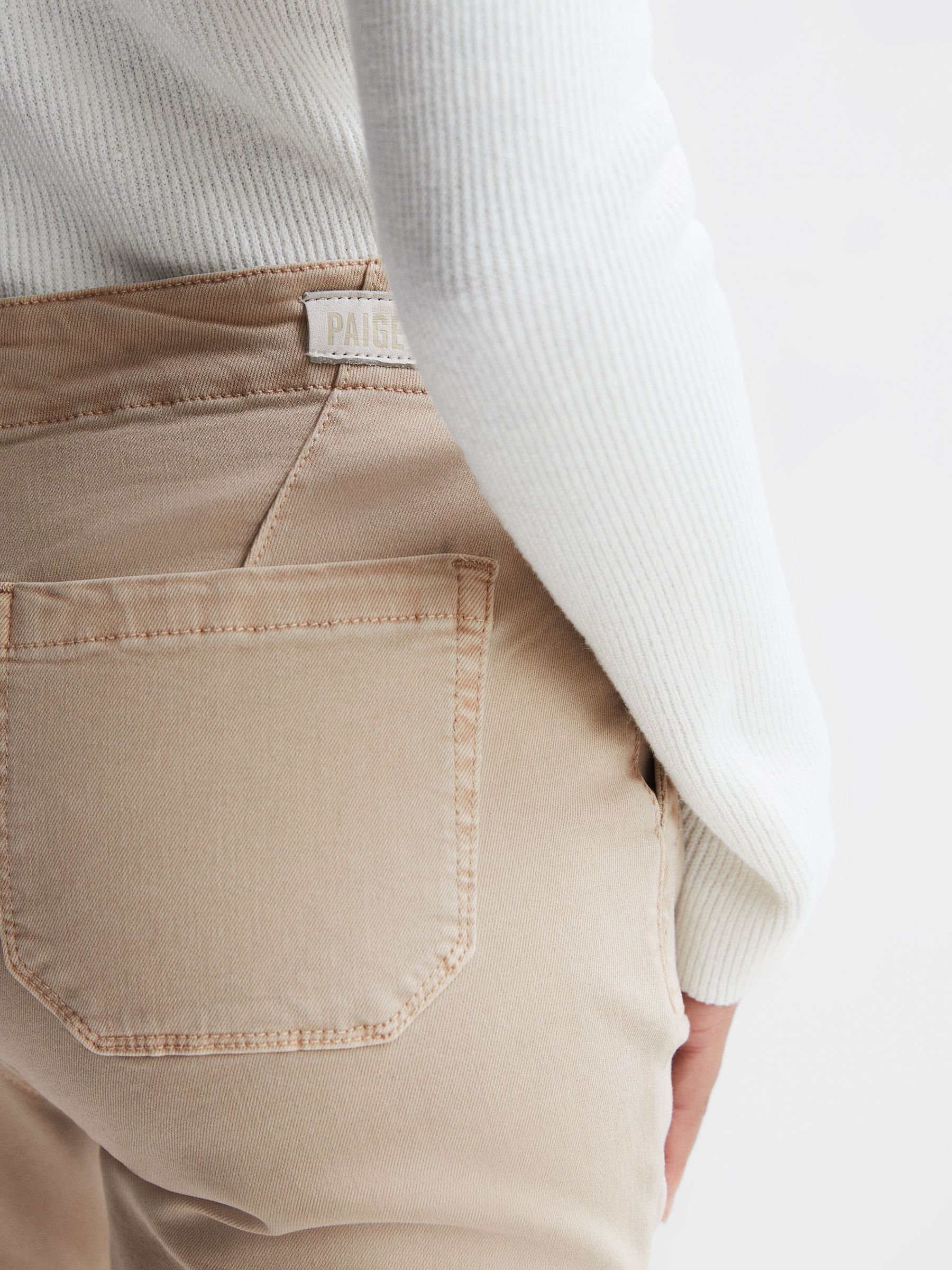 Paige High Rise Straight Leg Jeans in Vintage Warm Sand - Image 6 of 6