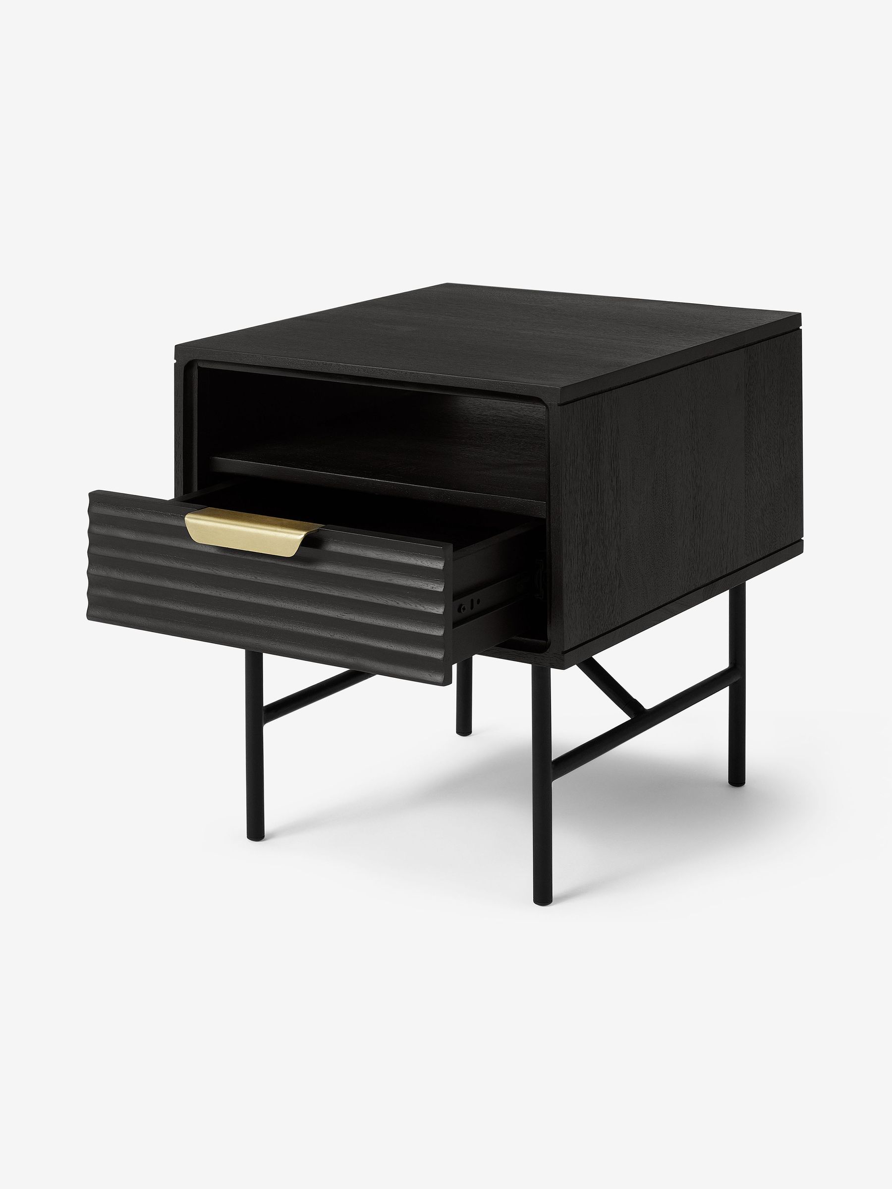 Haines Bedside Table in Charcoal - Image 3 of 4