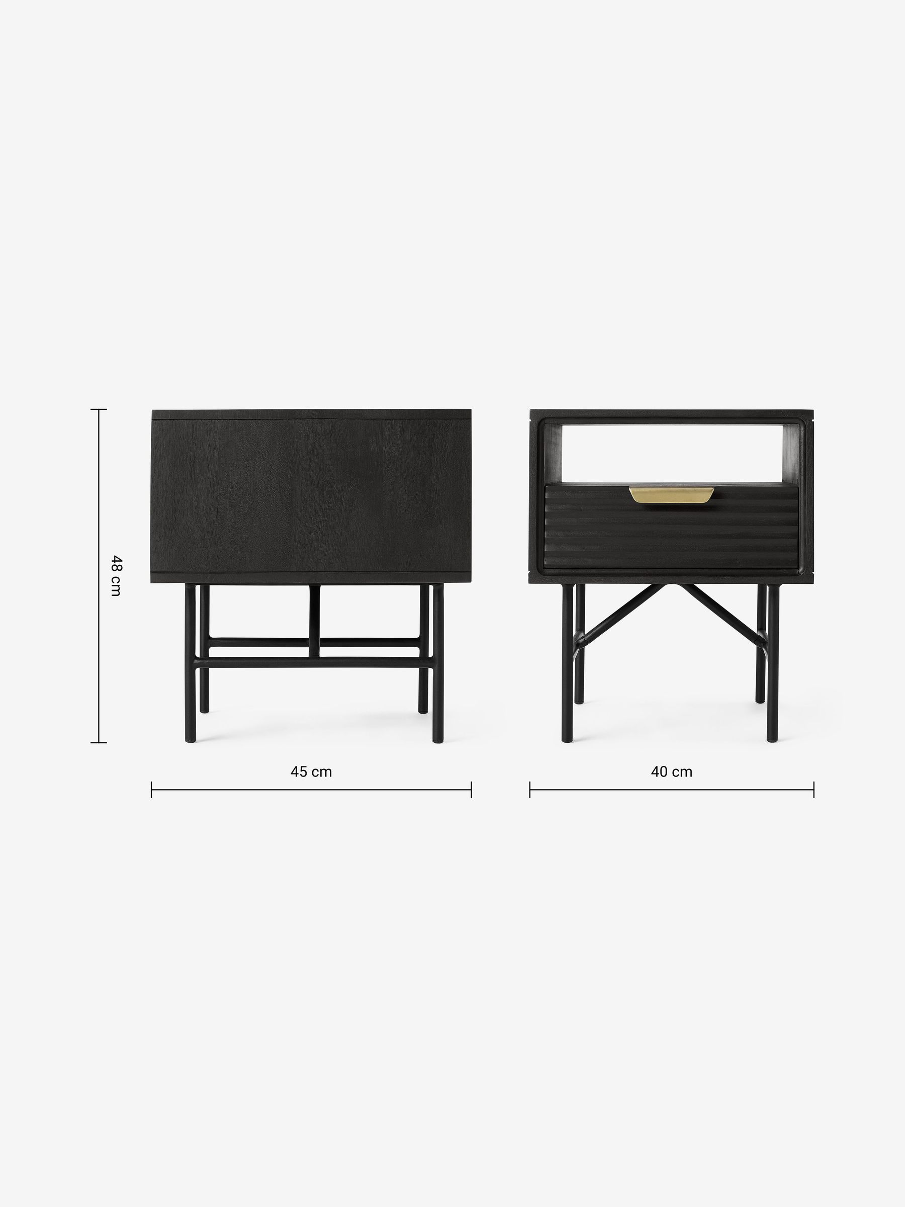 Haines Bedside Table in Charcoal - Image 4 of 4