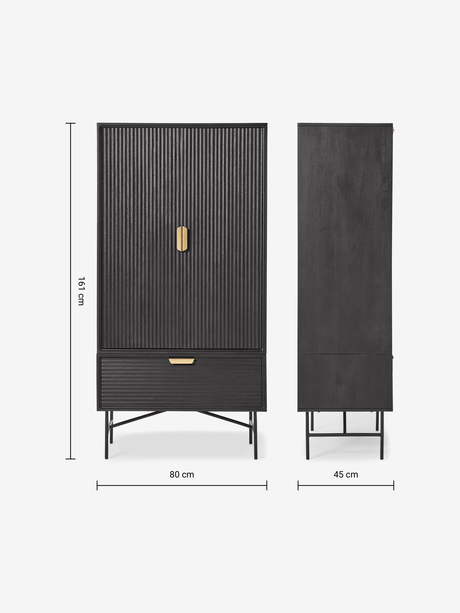 Haines Tall Cabinet in Charcoal - Image 5 of 5