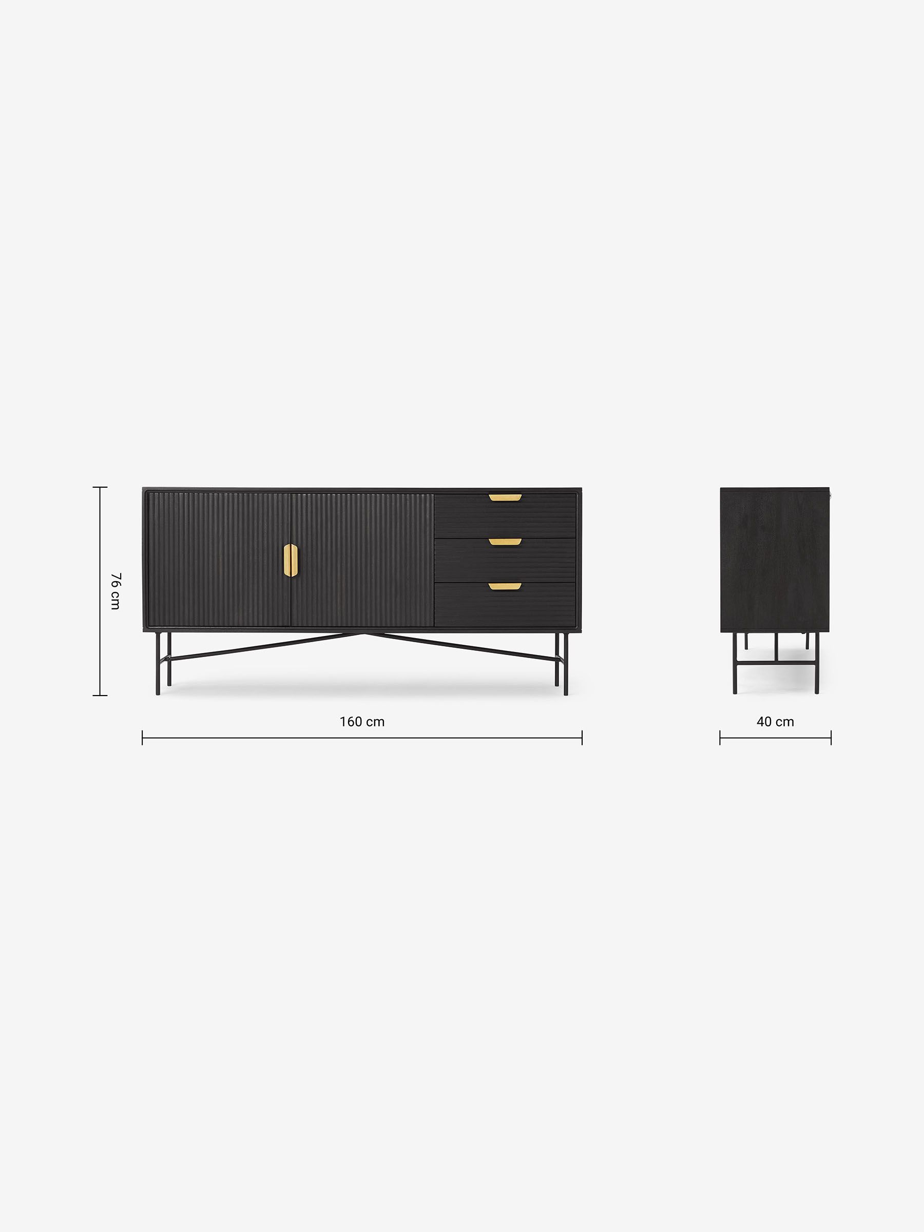 Haines Sideboard in Charcoal - Image 4 of 4