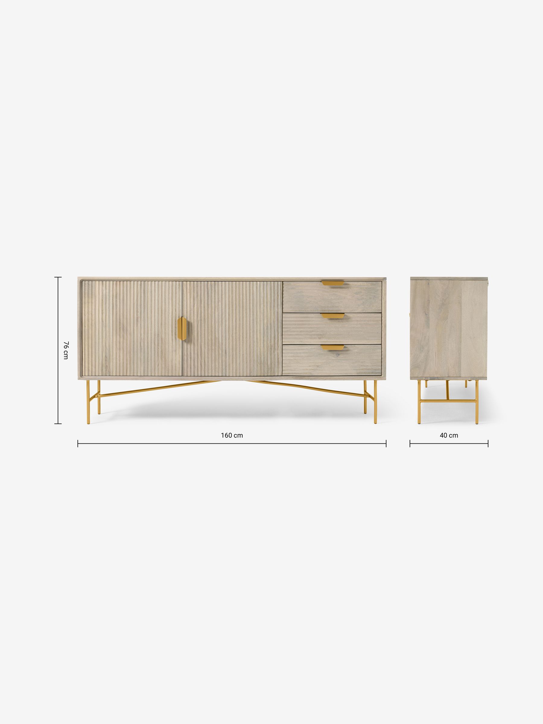 Haines Sideboard in Grey - Image 3 of 3