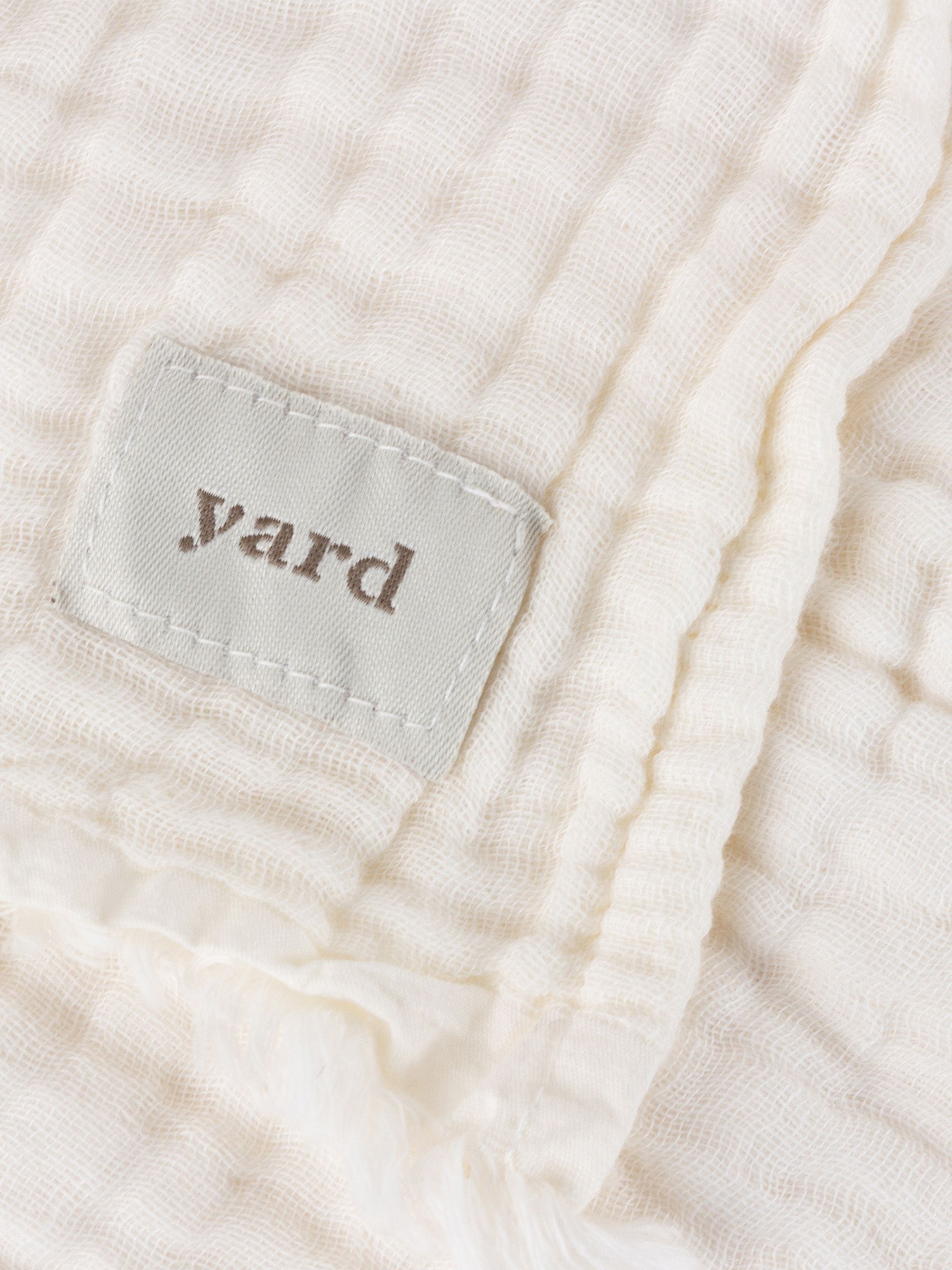 Yard Warm White Lark 4 Layer Muslin Crinkle 100% Cotton Throw - Image 4 of 6
