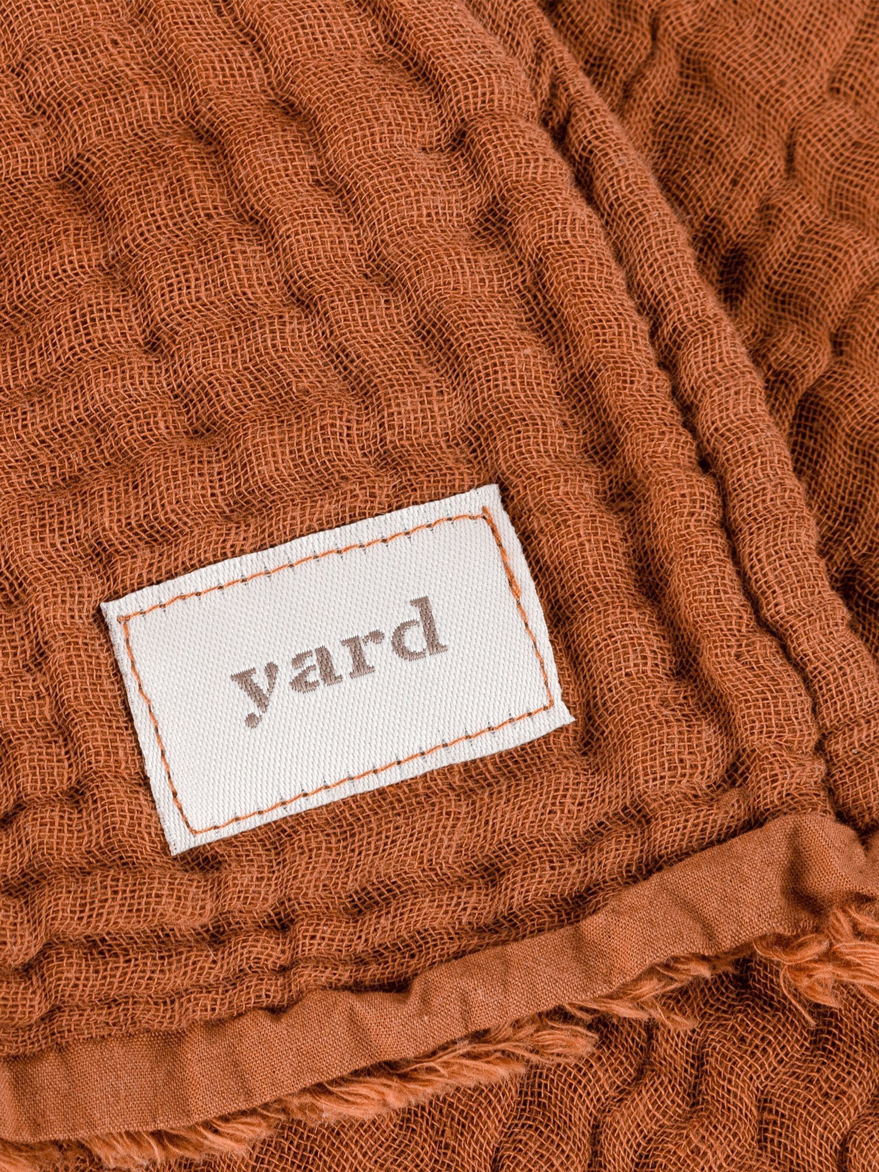 Yard Pecan Brown Lark 4 Layer Muslin Crinkle 100% Cotton Throw - Image 2 of 6