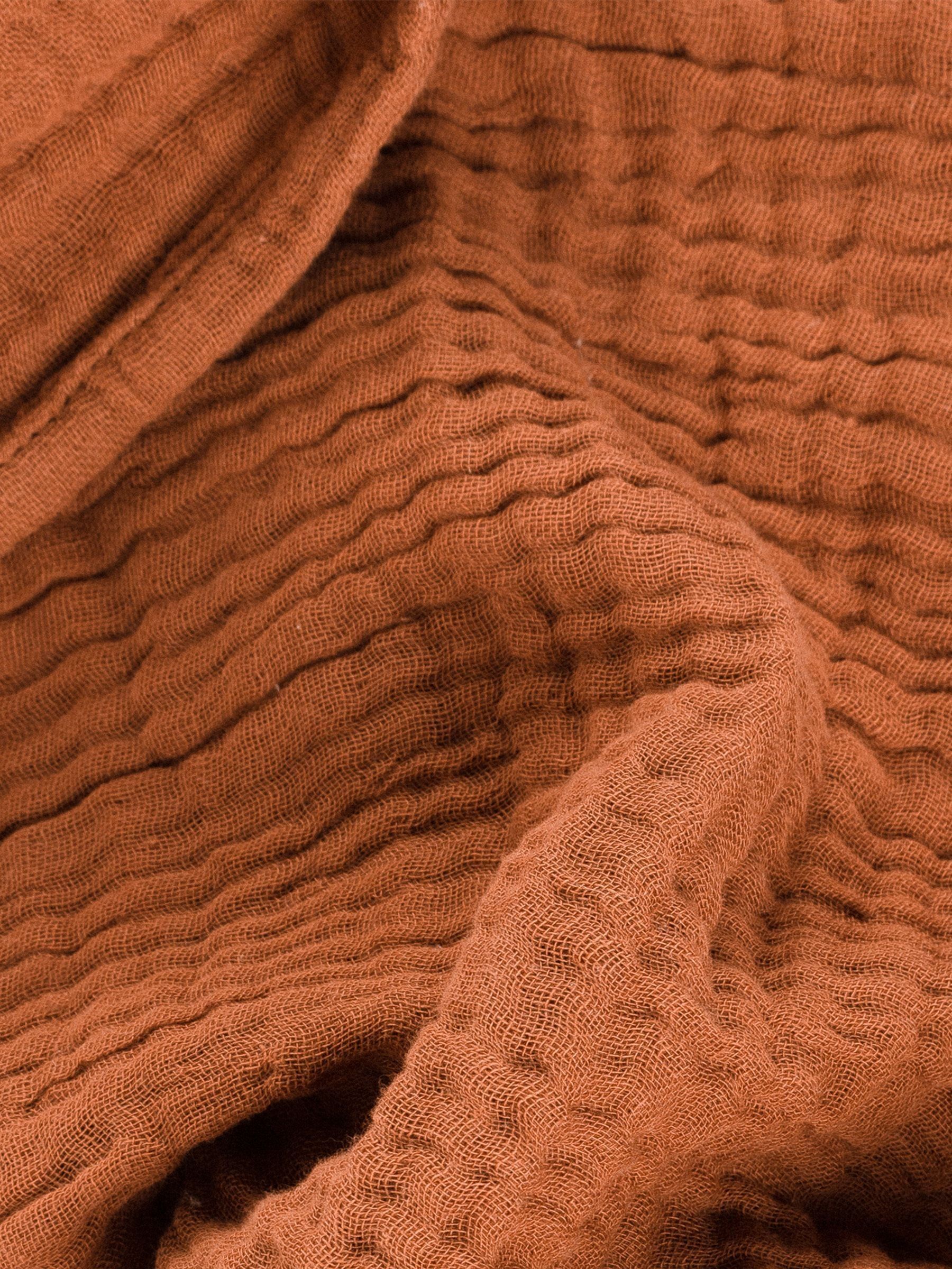 Yard Pecan Brown Lark 4 Layer Muslin Crinkle 100% Cotton Throw - Image 3 of 6