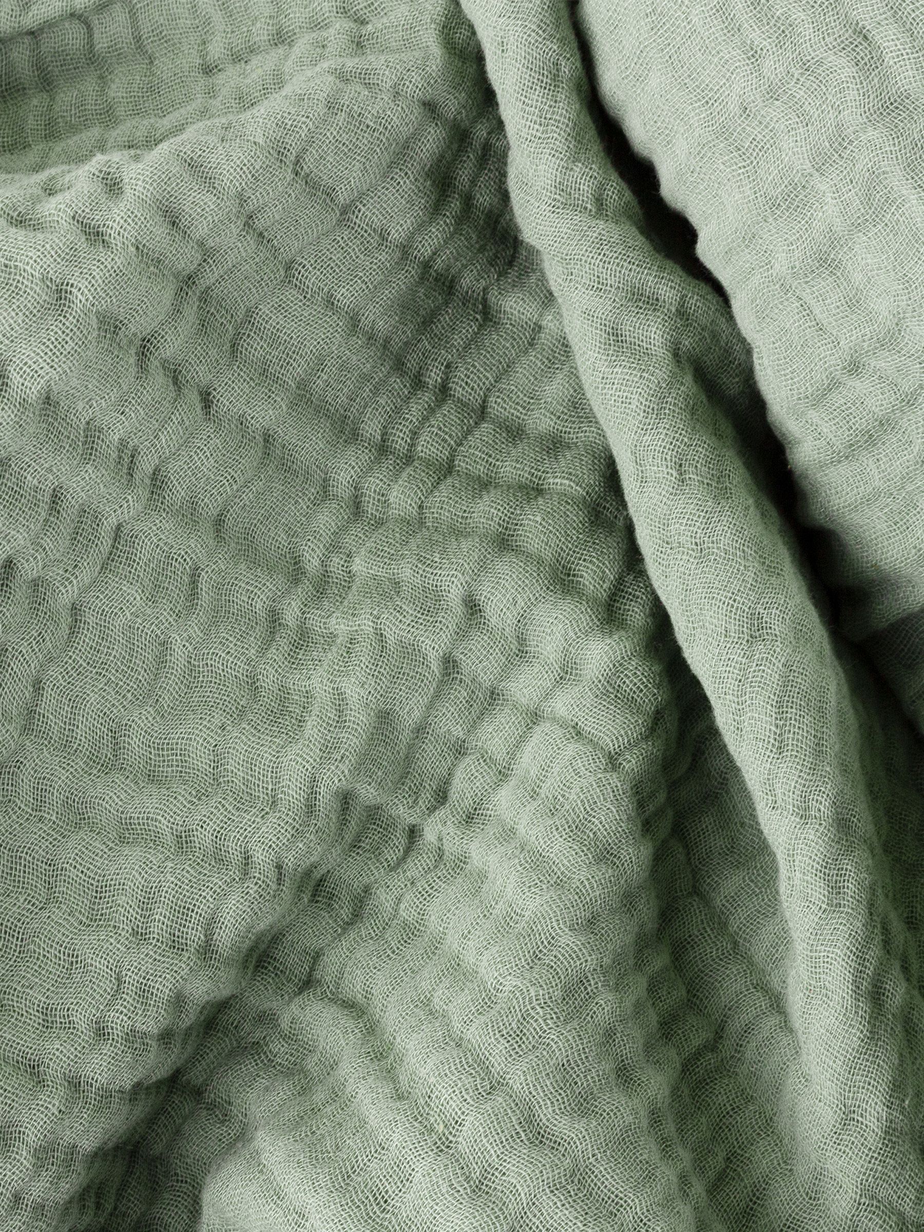 Yard Eucalyptus Green Lark 4 Layer Muslin Crinkle 100% Cotton Throw - Image 5 of 6