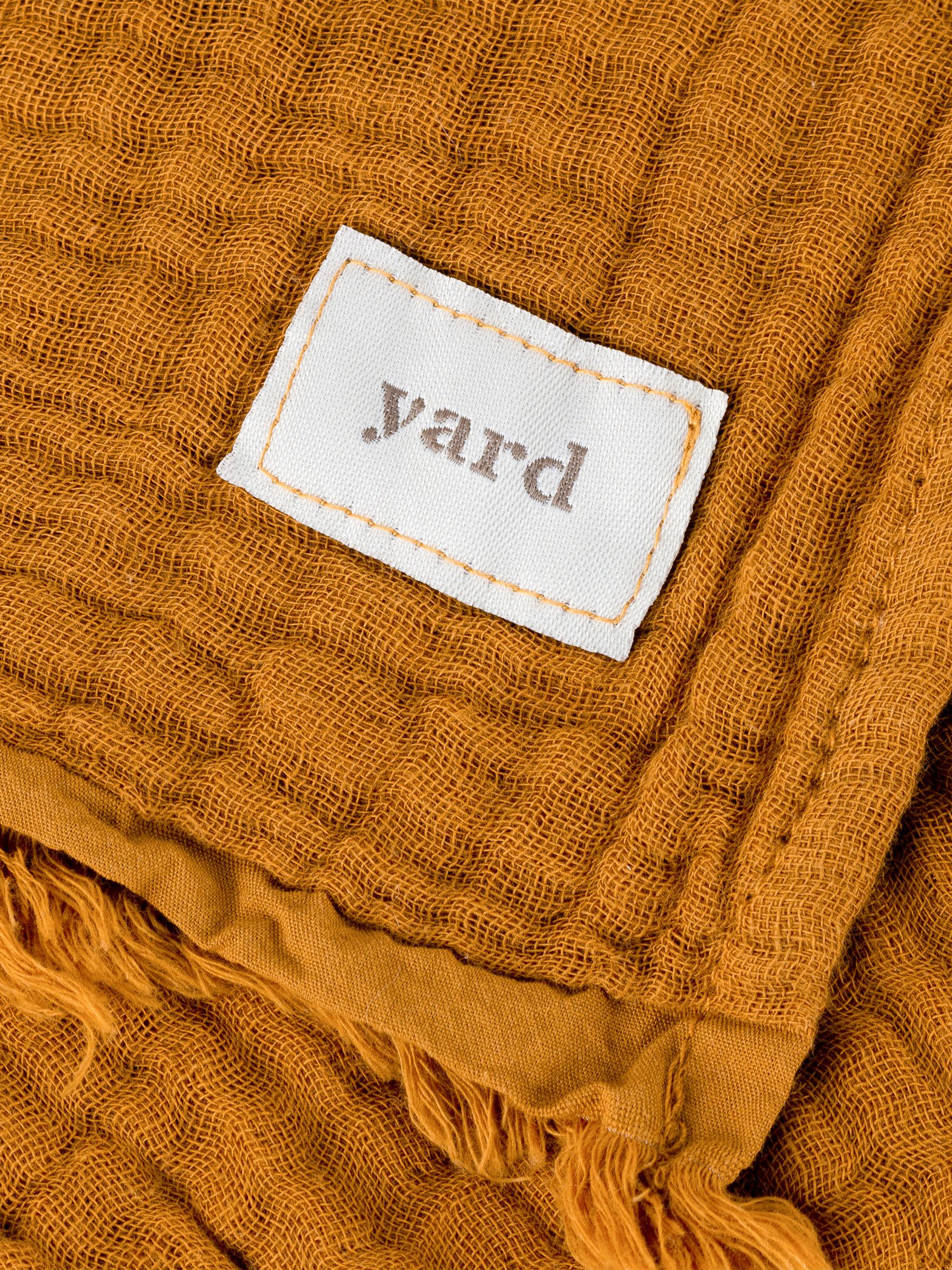 Yard Cumin Yellow Lark 4 Layer Muslin Crinkle 100% Cotton Throw - Image 4 of 7