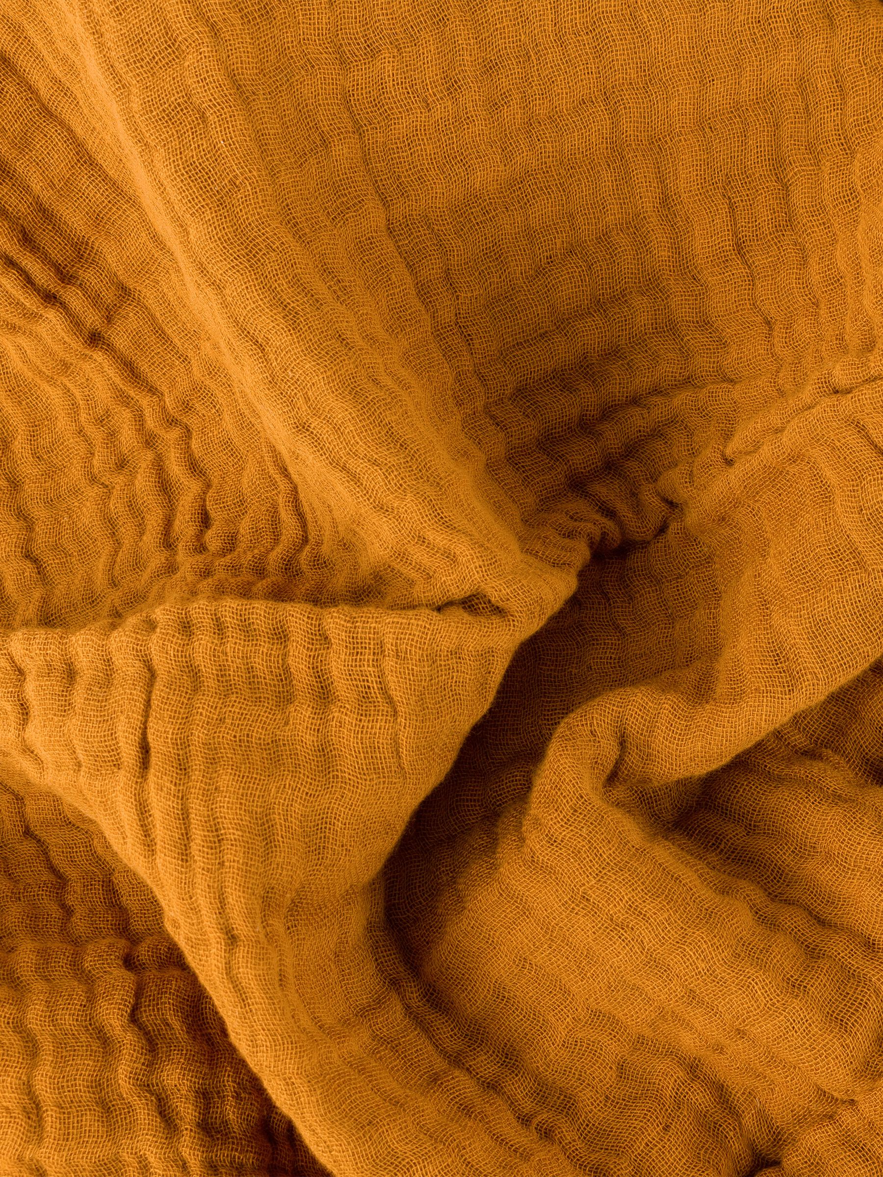 Yard Cumin Yellow Lark 4 Layer Muslin Crinkle 100% Cotton Throw - Image 5 of 7