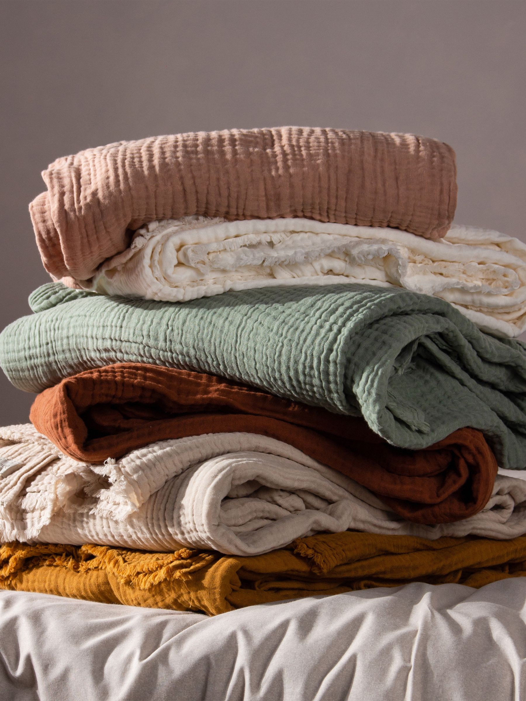 Yard Cumin Yellow Lark 4 Layer Muslin Crinkle 100% Cotton Throw - Image 7 of 7