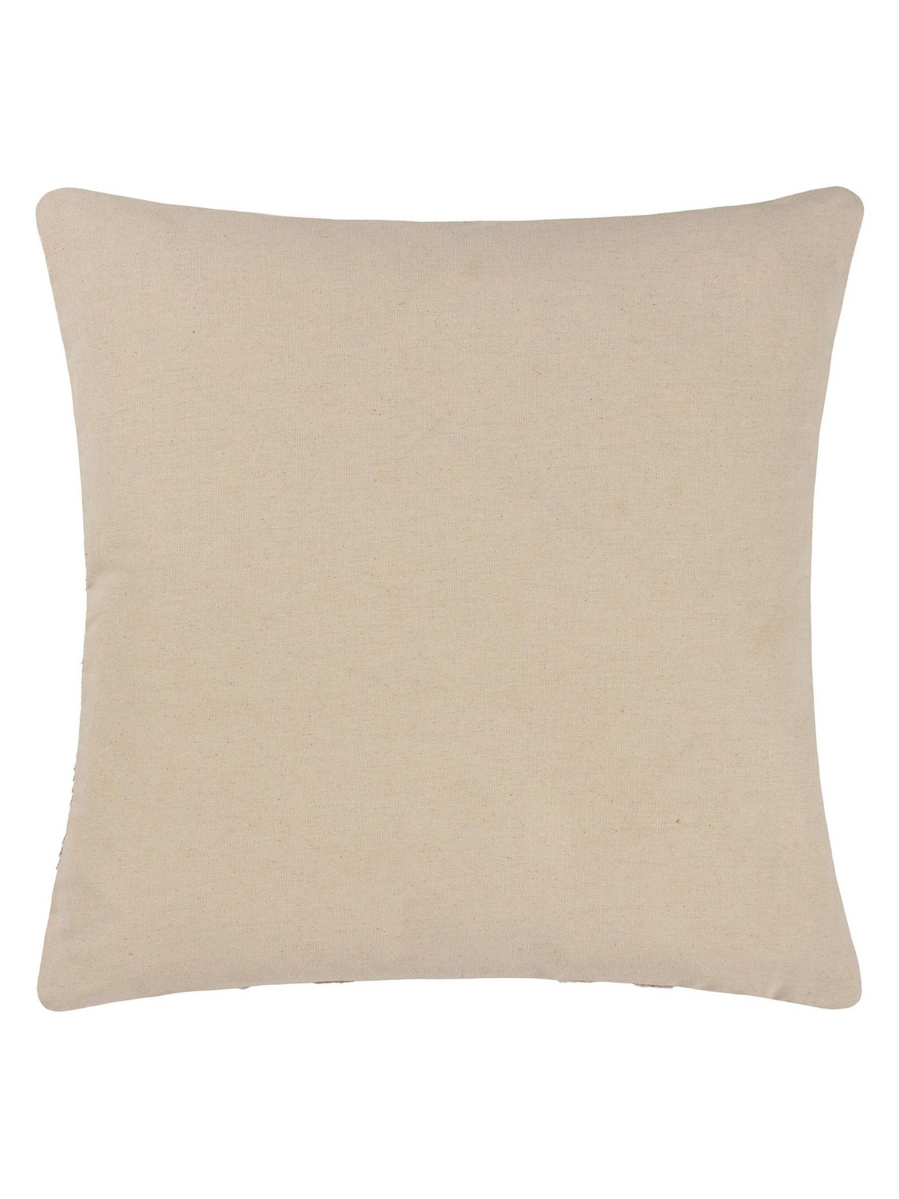 Yard Natural Beige Strata Stripe Cotton Jute Woven Cushion - Image 3 of 6
