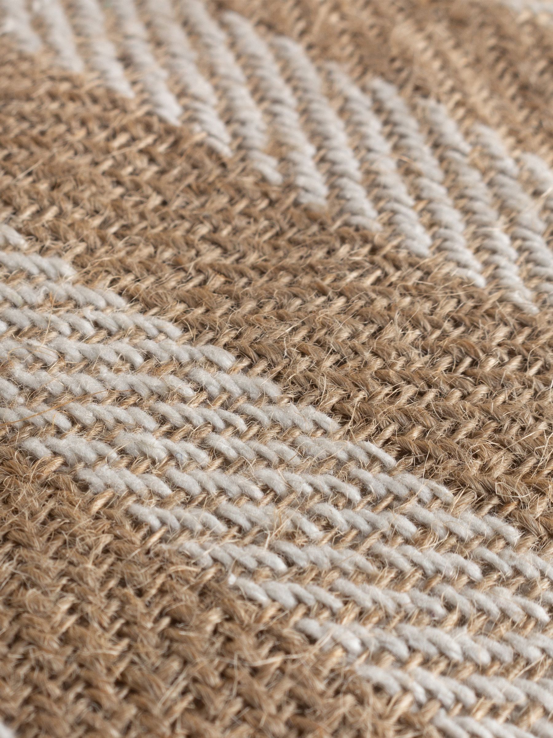 Yard Natural Beige Strata Stripe Cotton Jute Woven Cushion - Image 5 of 6