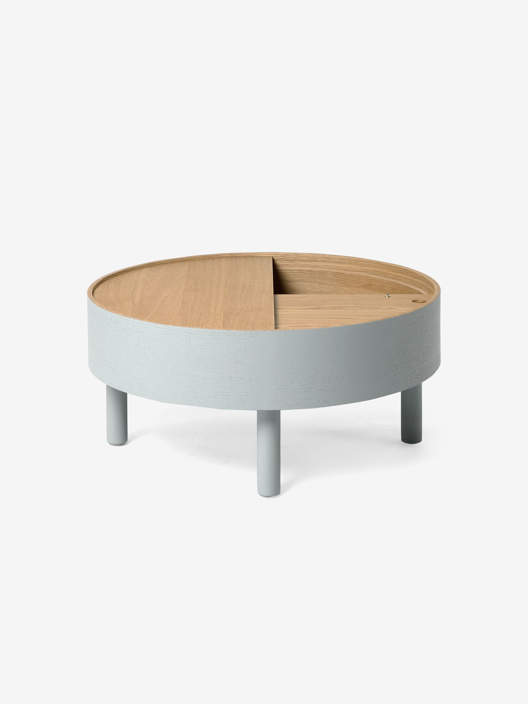 Lola Round Storage Coffee Table in Grey - Image 4 of 5