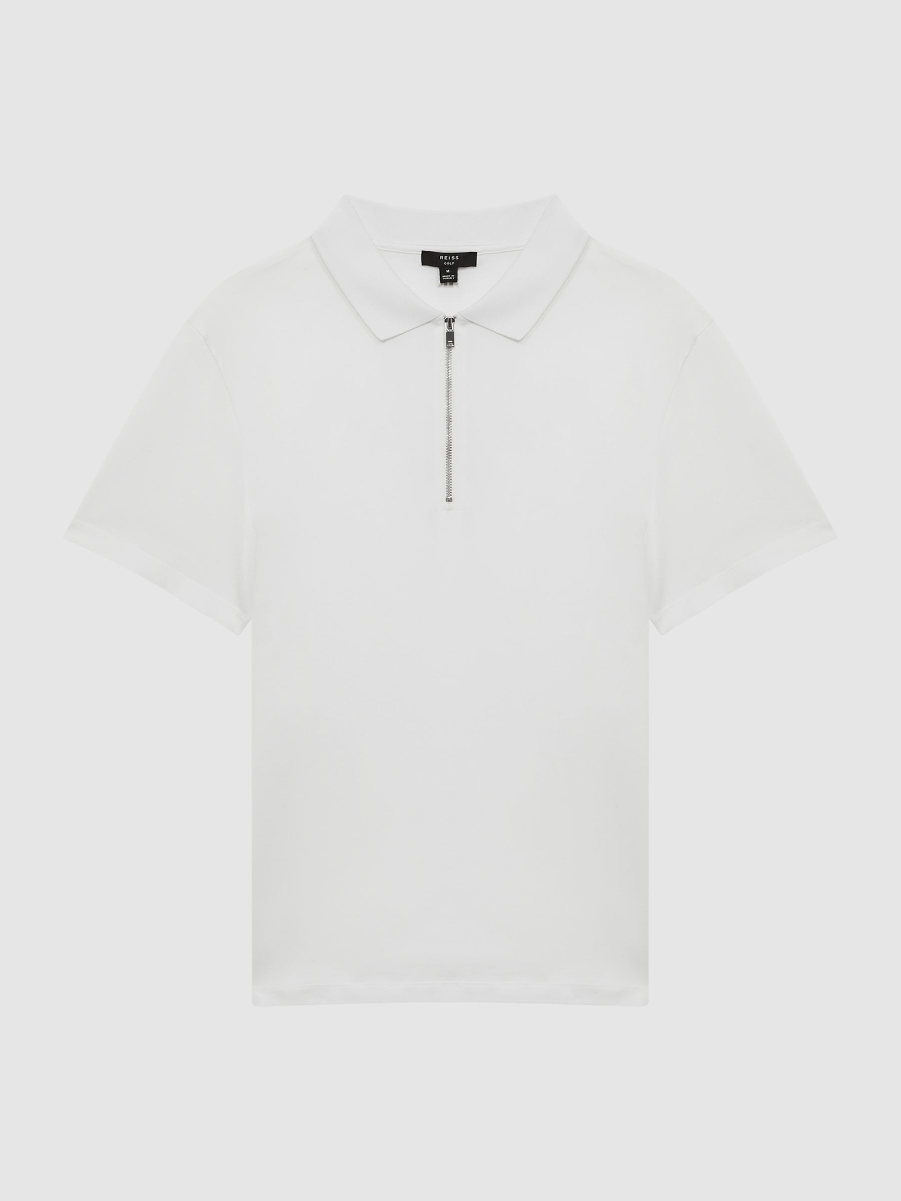 Mercerised Egyptian Cotton Polo Shirt in White - Image 2 of 7
