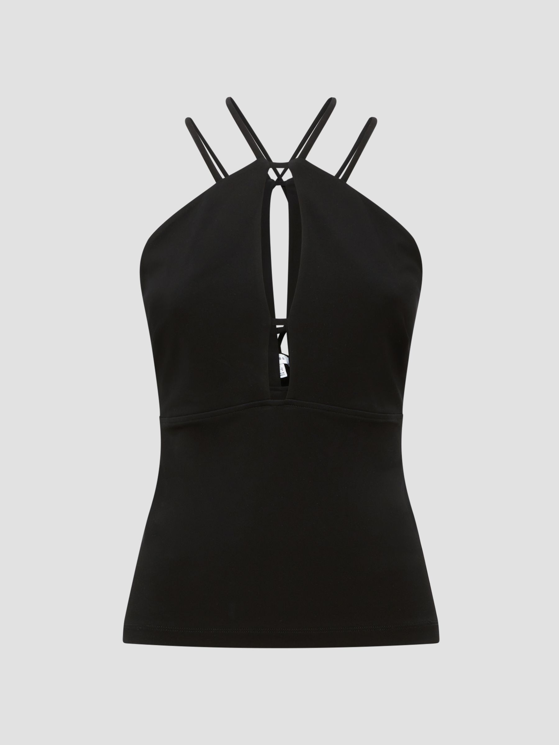 Strappy Cut-Out Top in Black - Image 2 of 6