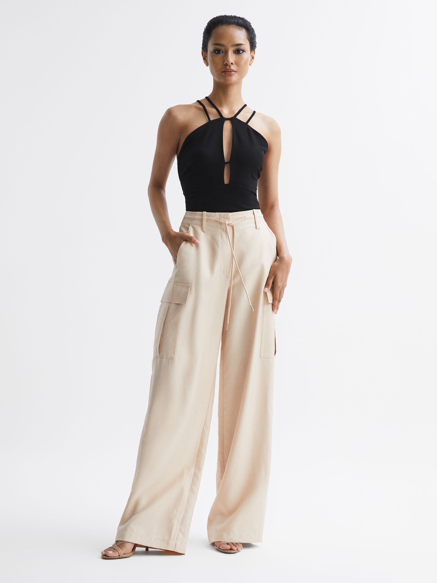 Strappy Cut-Out Top in Black - Image 3 of 6