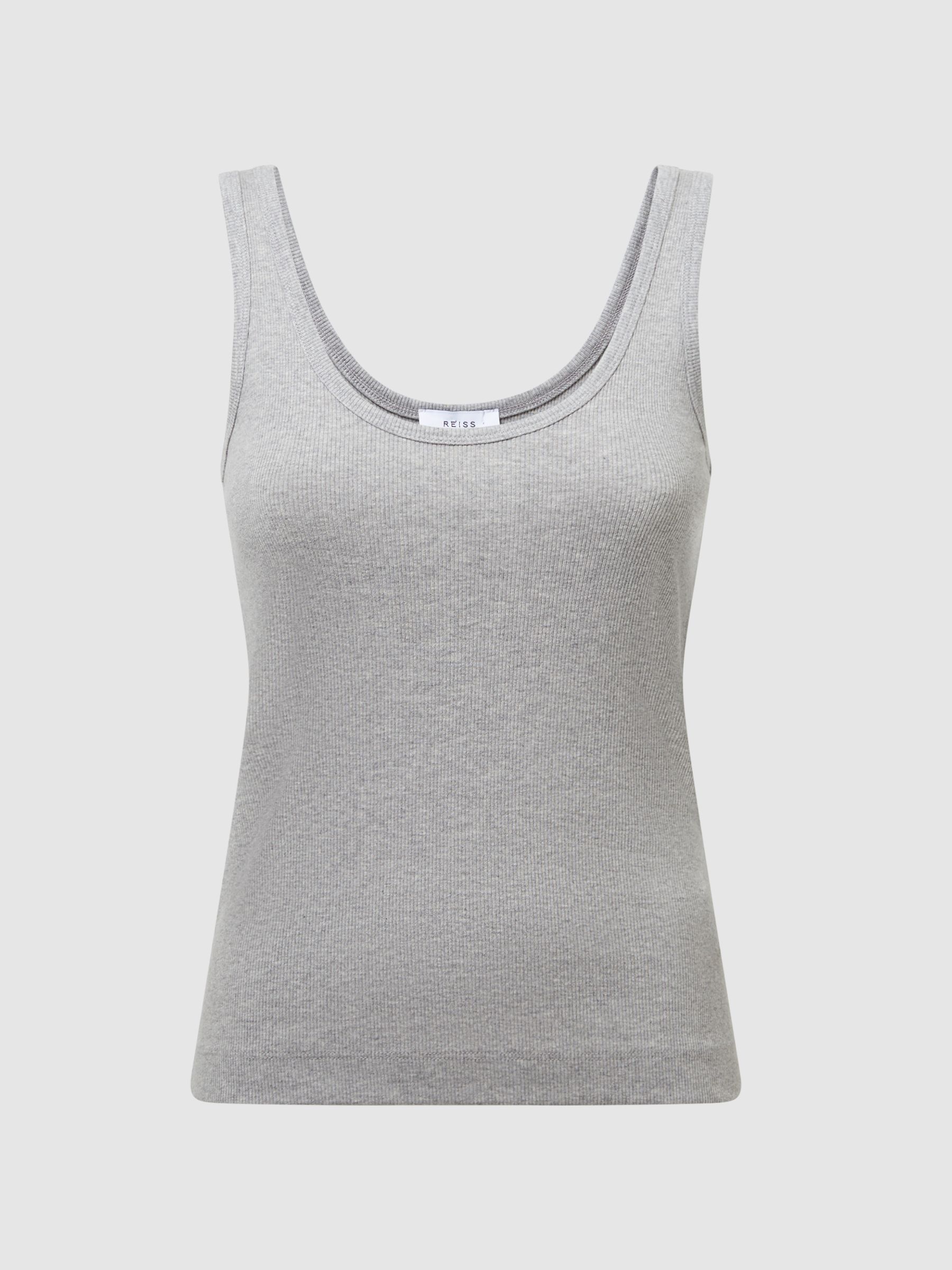 Violet Grey Marl Scoop Neck Jersey Vest Top - Image 7 of 12