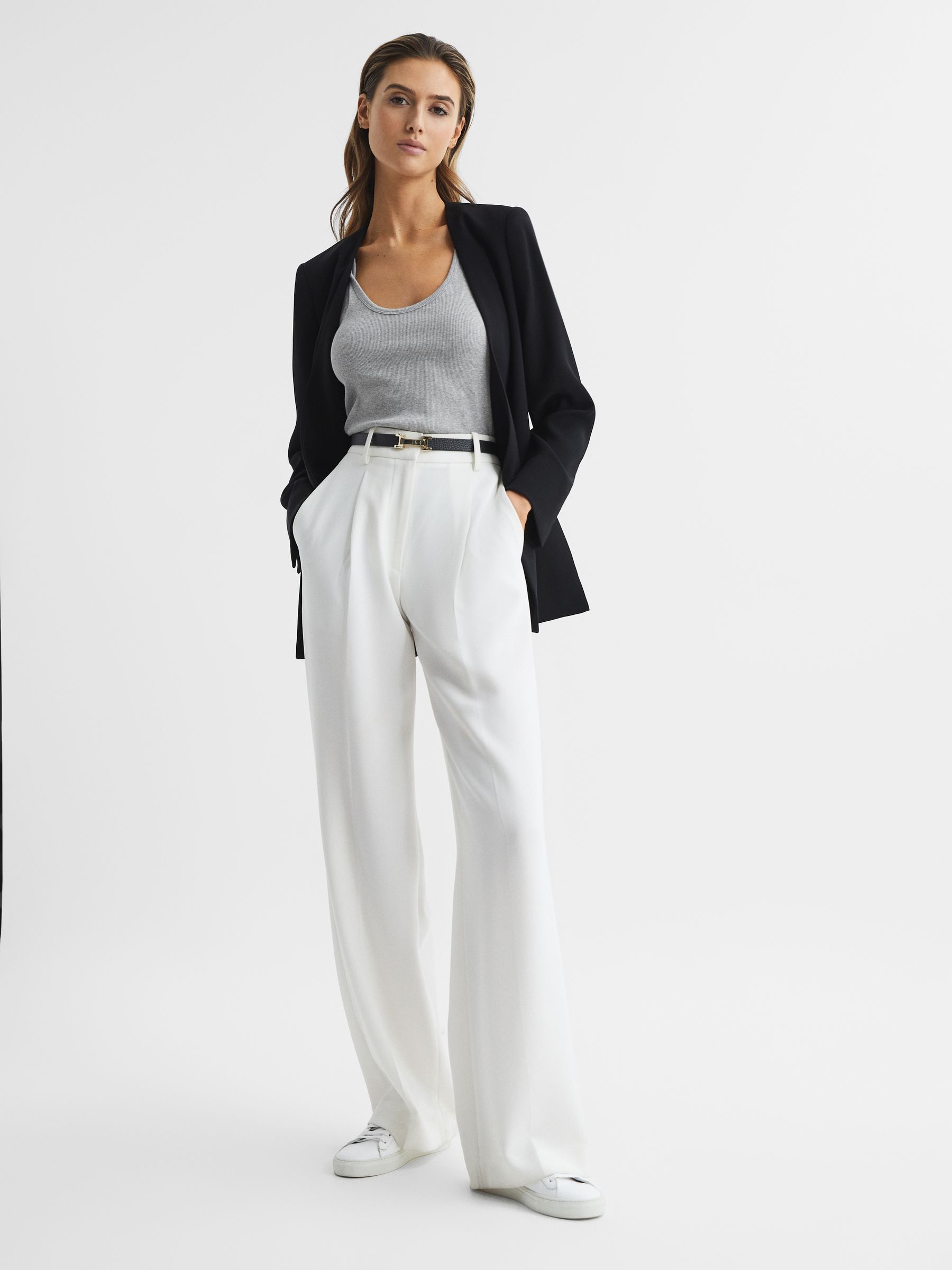 Violet Grey Marl Scoop Neck Jersey Vest Top - Image 8 of 12