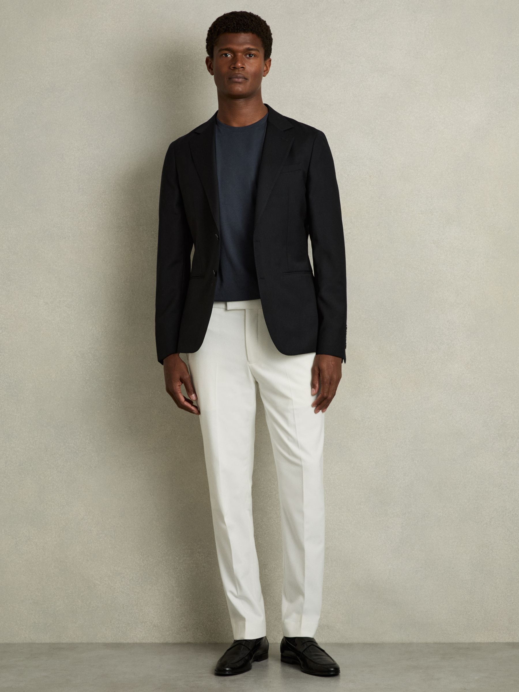 Cotton Crew-Neck Tailored-Fit T-Shirt in Airforce Blue - image 3