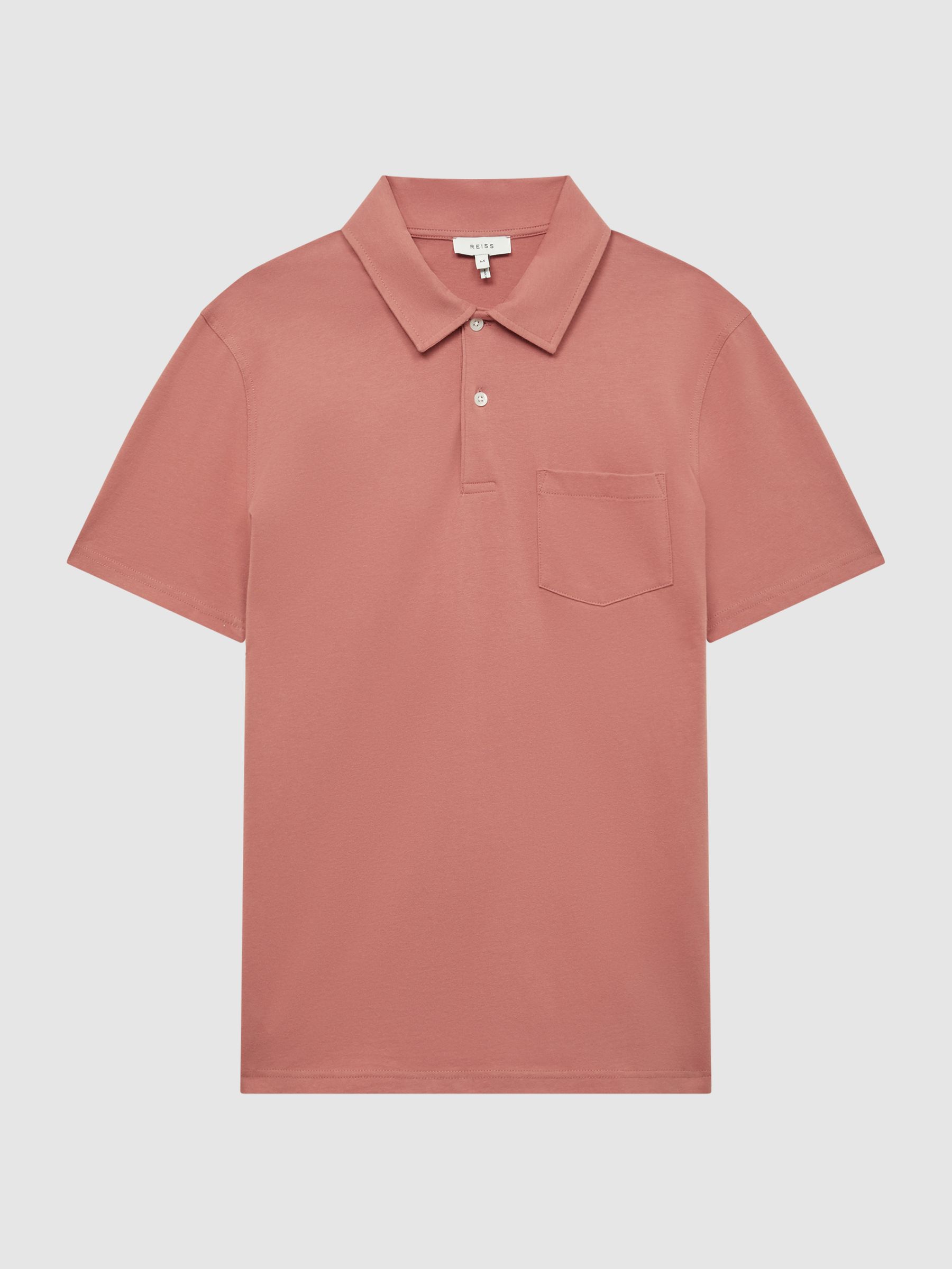 Slim Fit Cotton Polo Shirt in Slate Rose - Image 2 of 9
