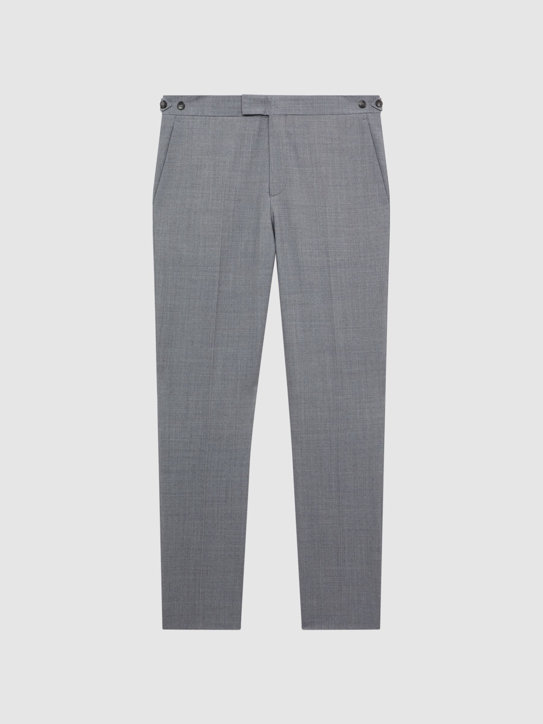 Slim Fit Wool Blend Trousers in Soft Grey - Image 2 of 6