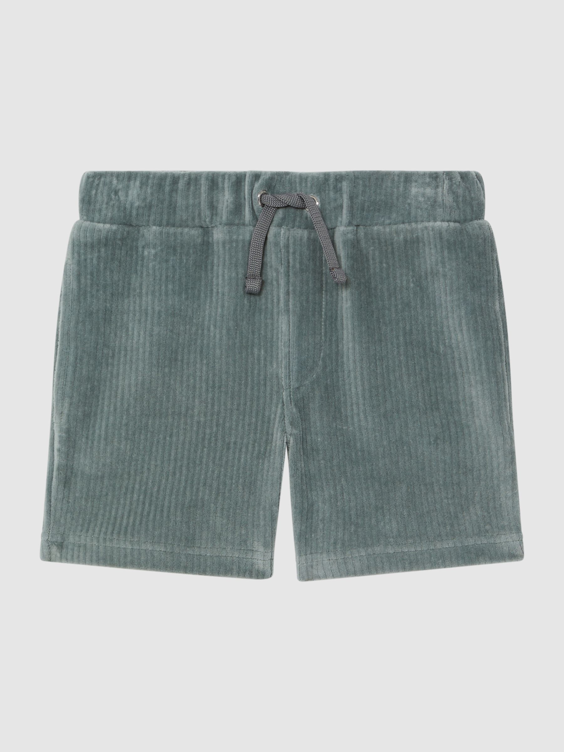 Senior Ribbed Chenille Drawstring Shorts in Sage - Image 2 of 5