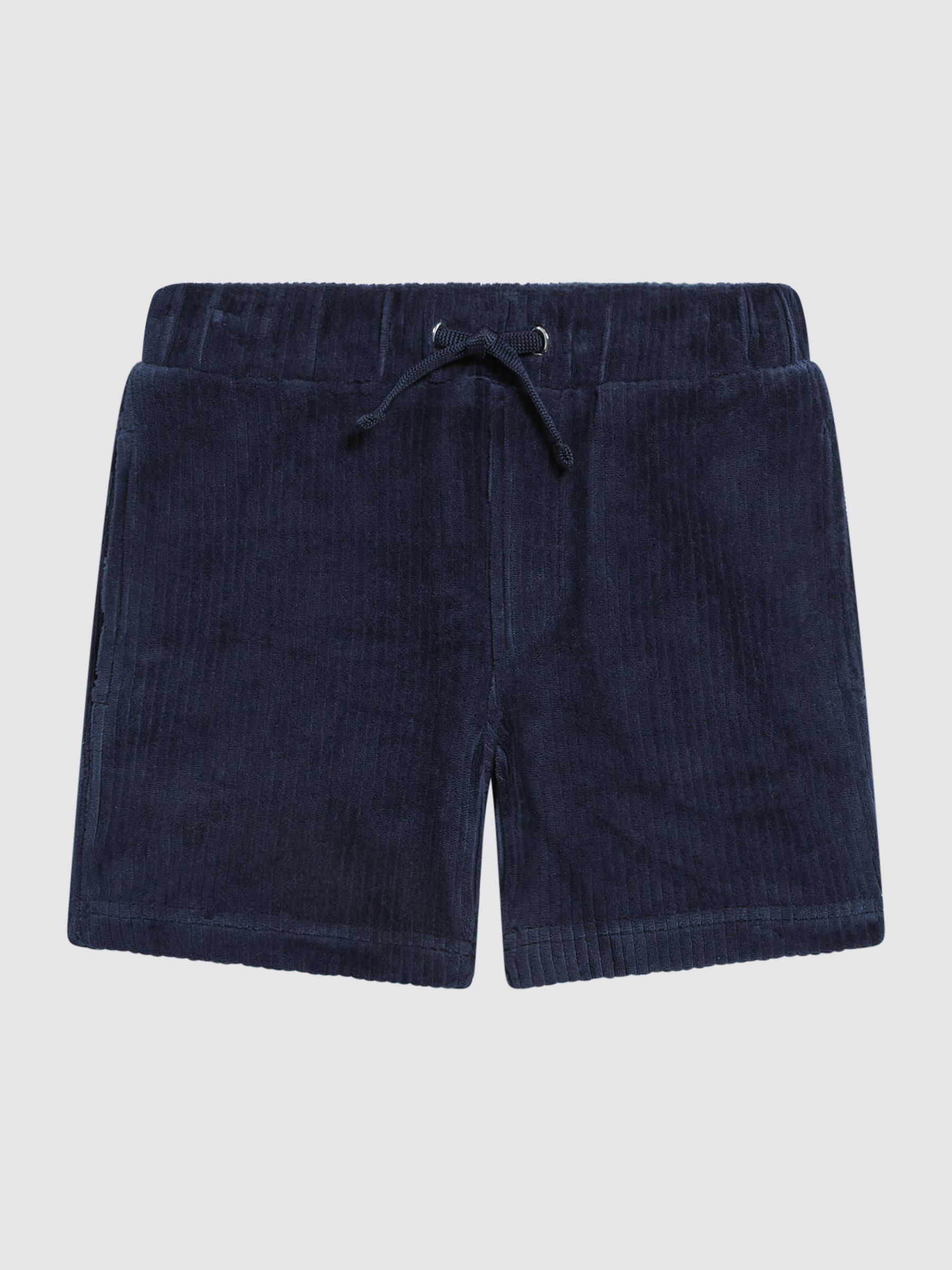 Senior Ribbed Chenille Drawstring Shorts in Navy - Image 2 of 6