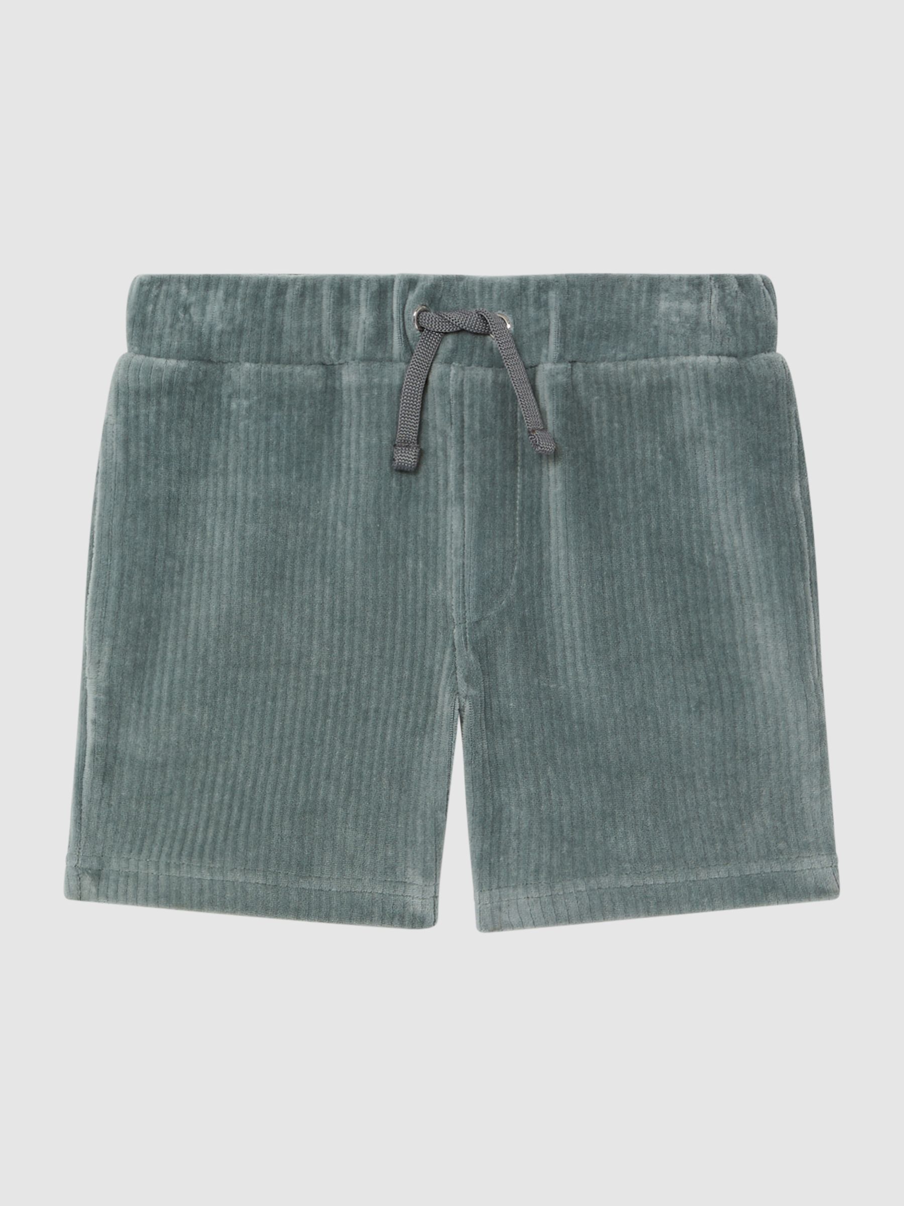Junior Ribbed Chenille Drawstring Shorts in Sage - Image 2 of 5