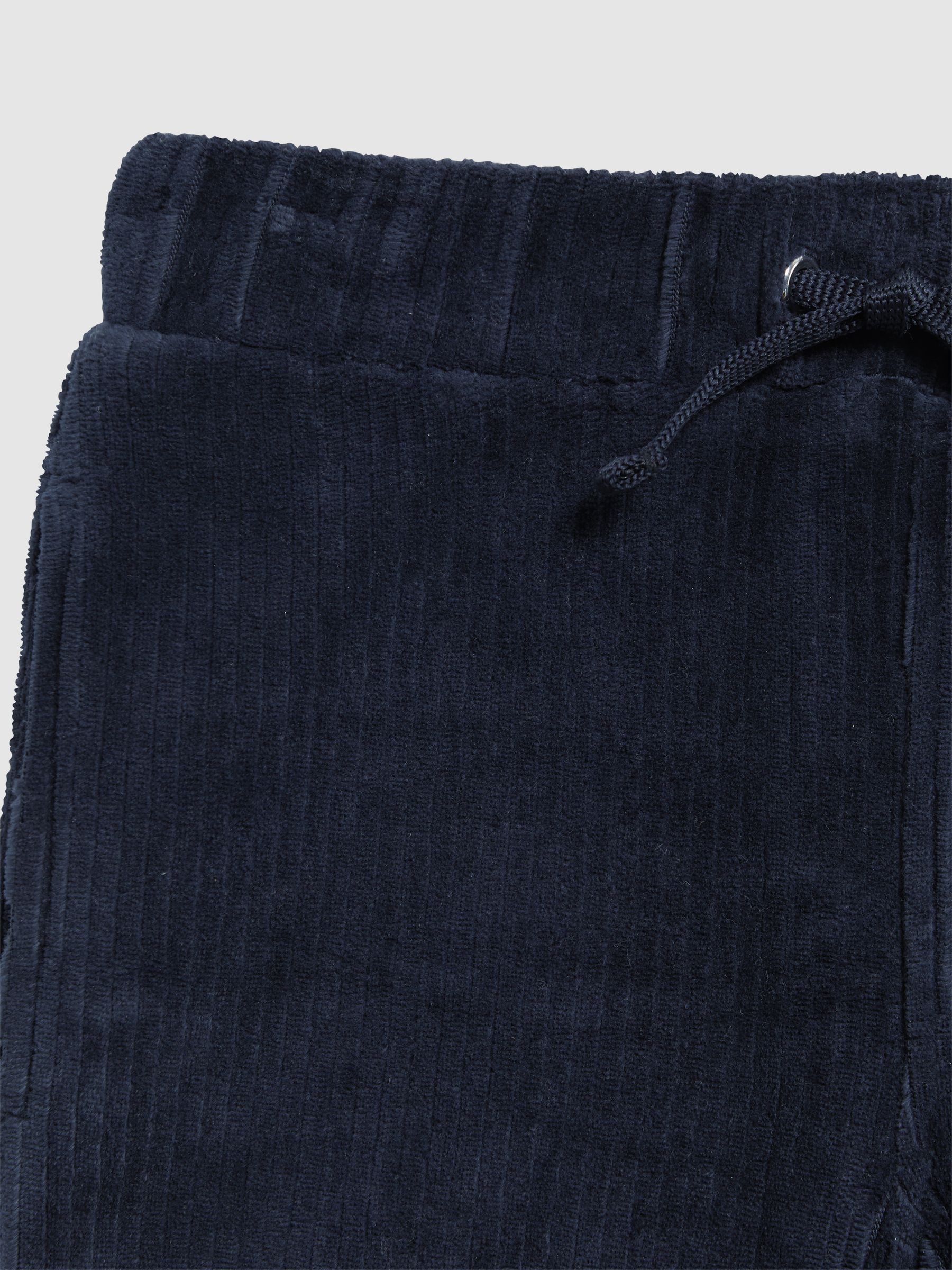 Junior Ribbed Chenille Drawstring Shorts in Navy - Image 6 of 6