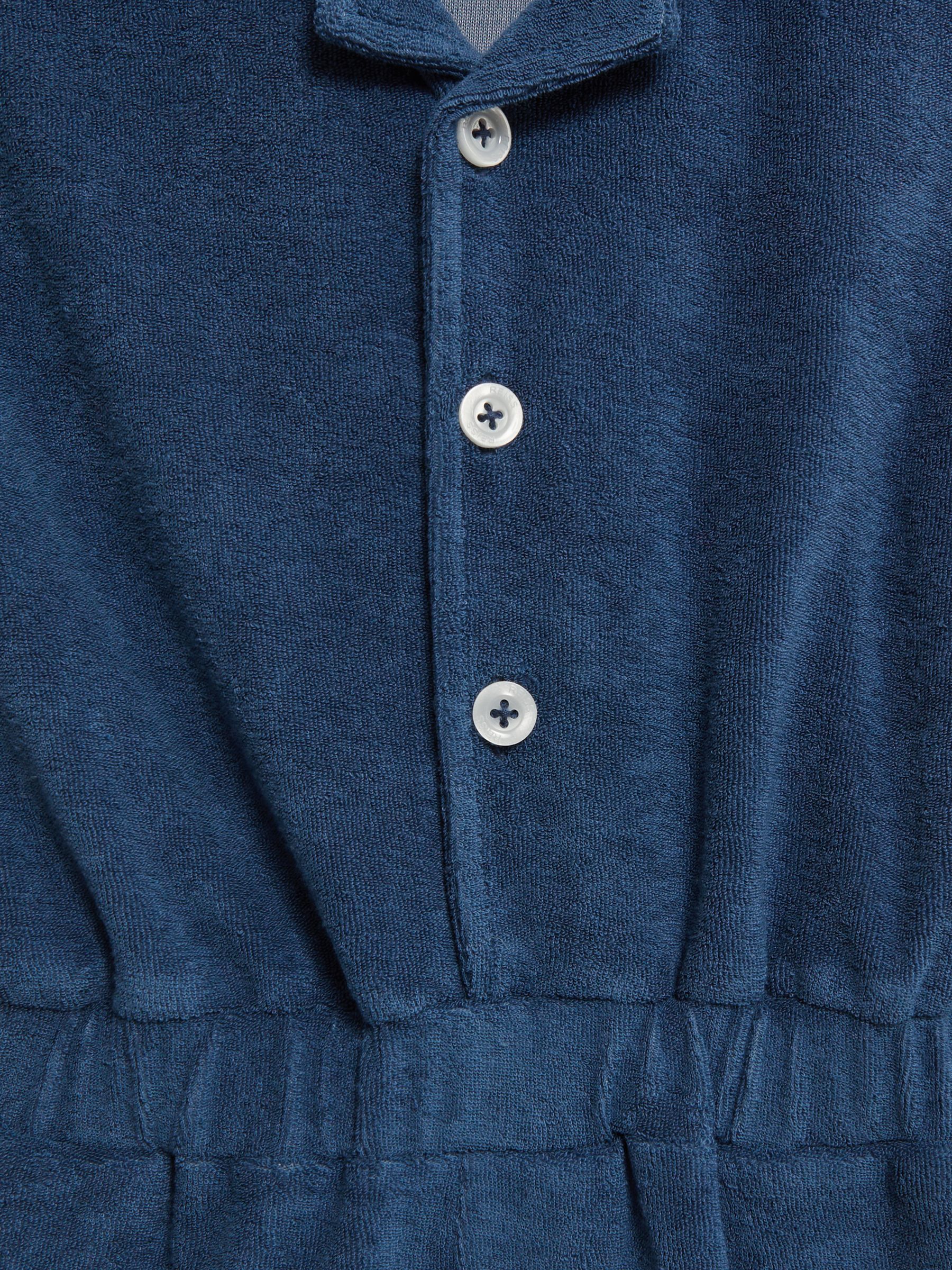 Relaxed Fit Towelling Jumpsuit in Cobalt Blue - Image 8 of 8