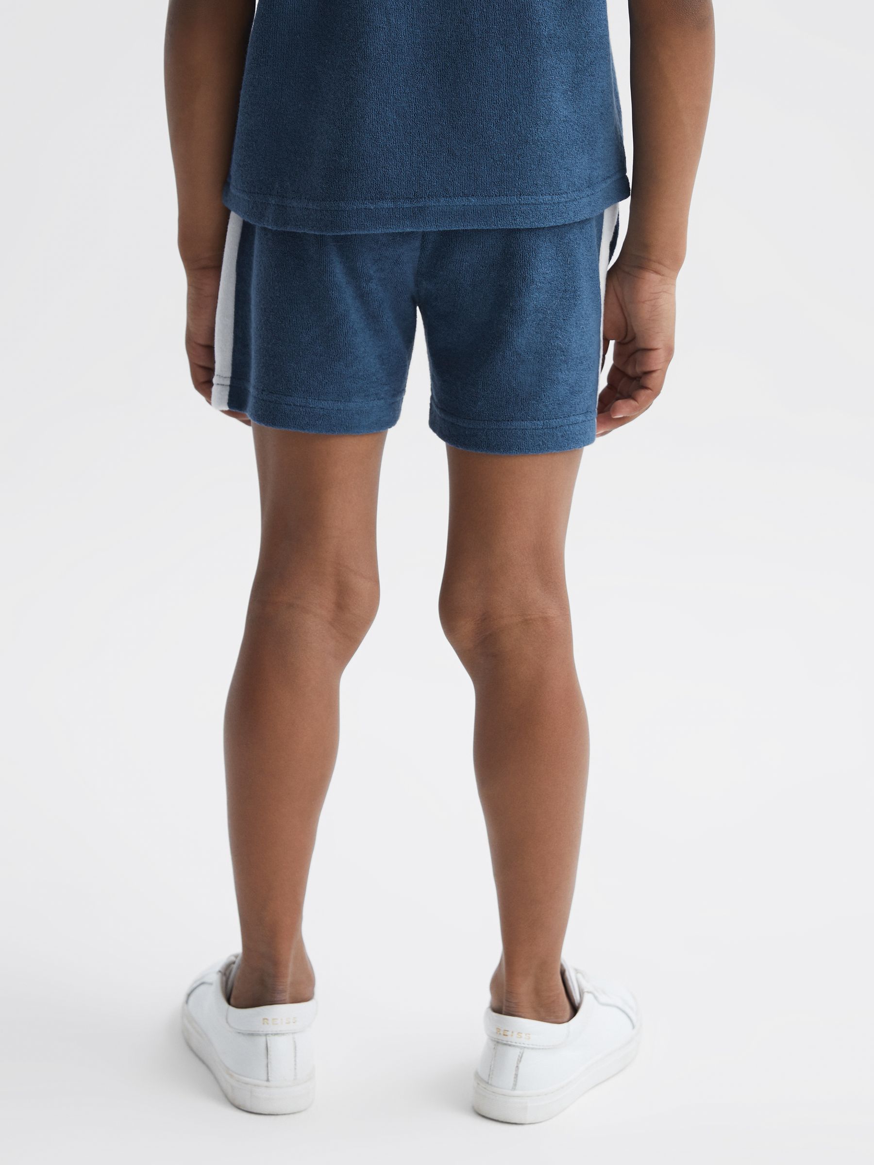Junior Towelling Drawstring shorts in Cobalt Blue - Image 5 of 6