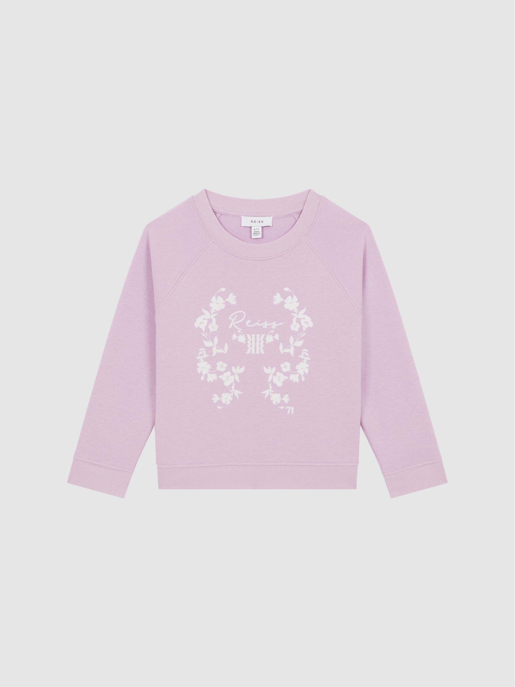 Junior Motif Crew Neck Jumper in Lilac - Image 2 of 6