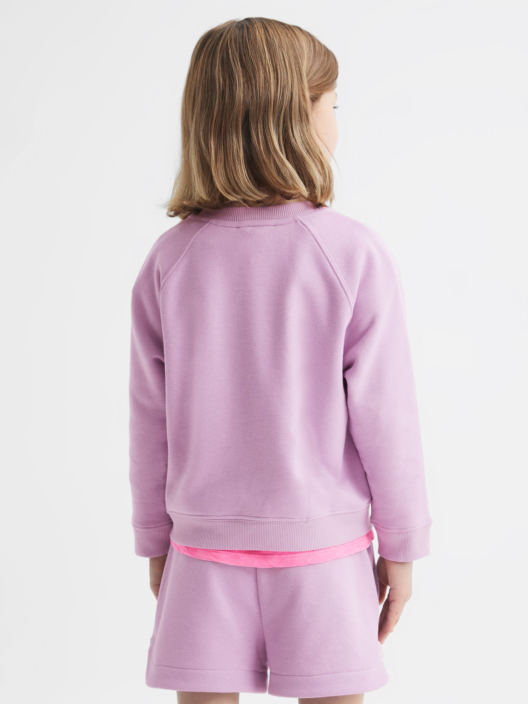 Junior Motif Crew Neck Jumper in Lilac - Image 5 of 6