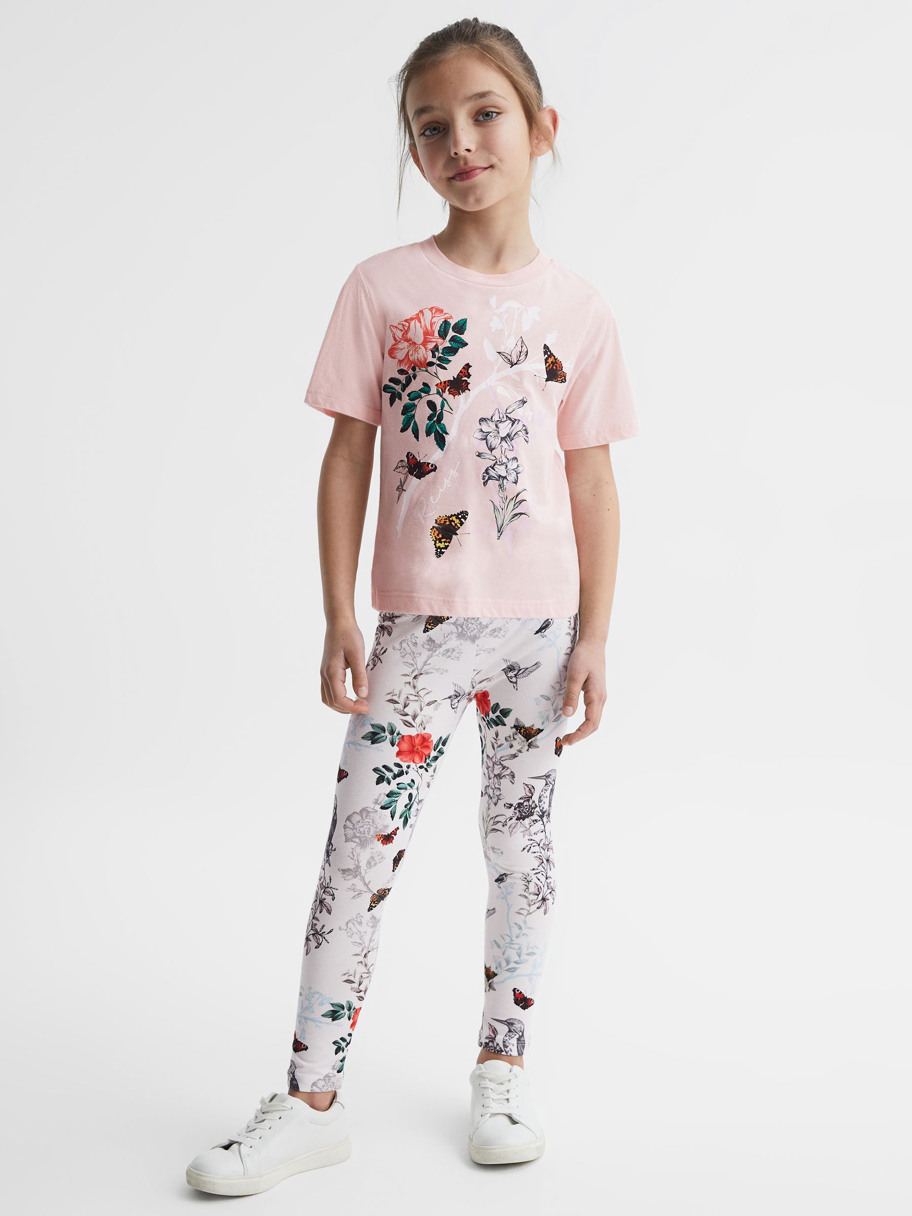 9-12 yrs Printed Set - T-Shirt and Leggings in Pink - Image 3 of 9