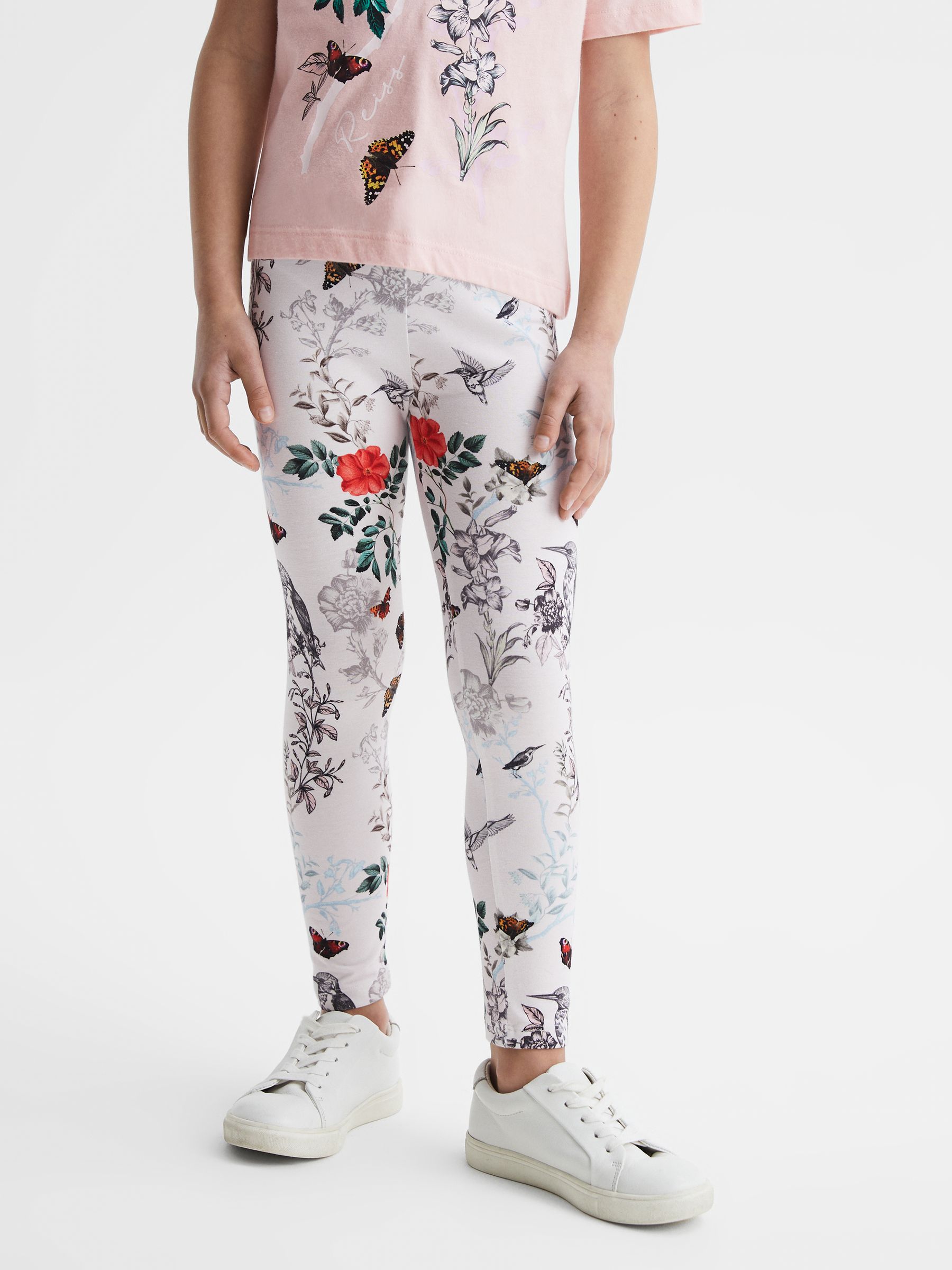 9-12 yrs Printed Set - T-Shirt and Leggings in Pink - Image 6 of 9