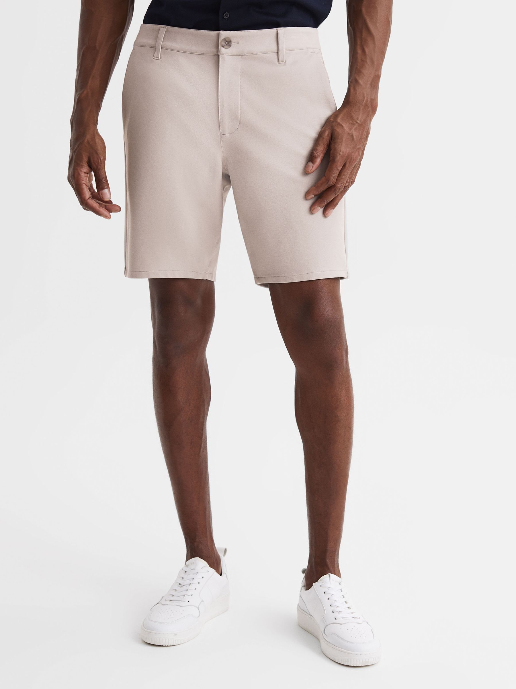 Paige Chino Shorts in Oyster - Image 1 of 6 Paige Chino Shorts in Oyster - Image 1 of 6