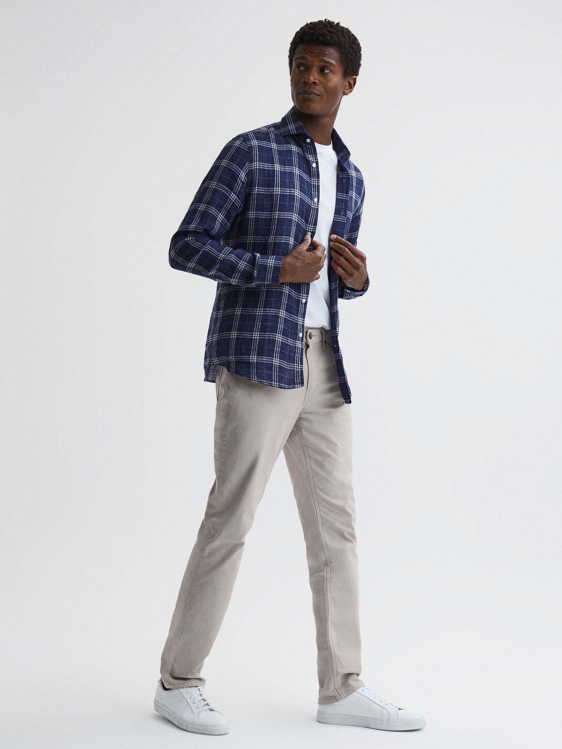 Paige Regular Fit Straight Leg Jeans in Oyster - Image 1 of 7