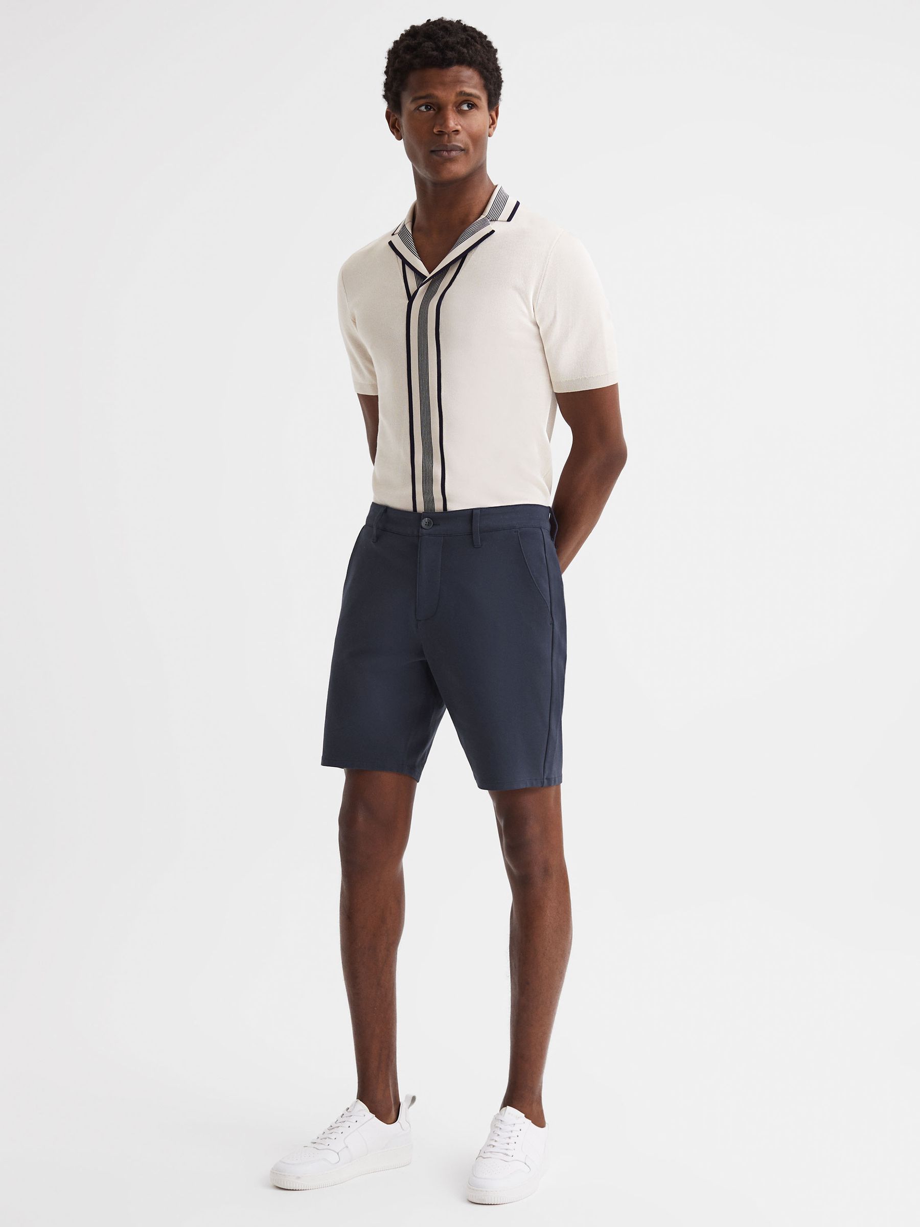 Paige Chino Shorts in Deep Anchor - Image 3 of 6