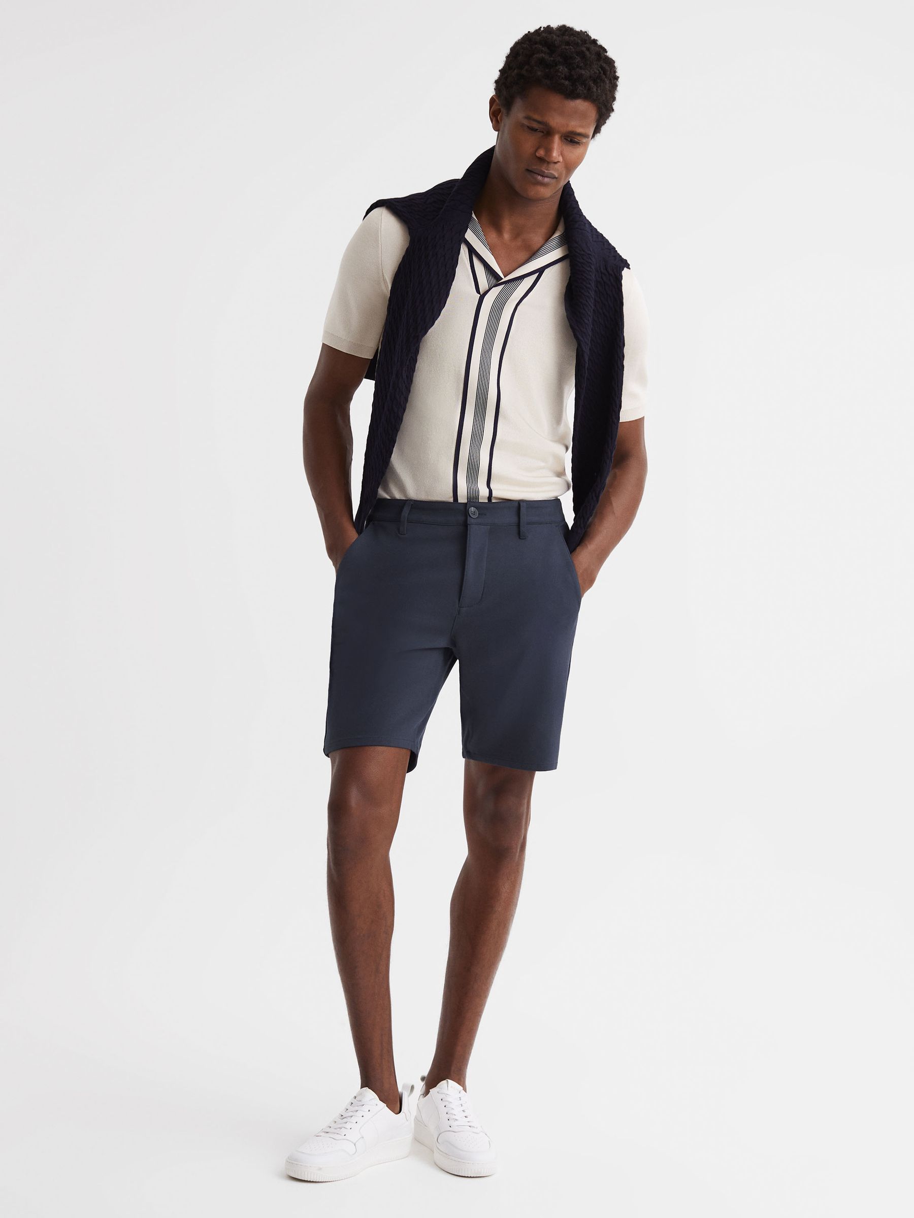 Paige Chino Shorts in Deep Anchor - Image 6 of 6
