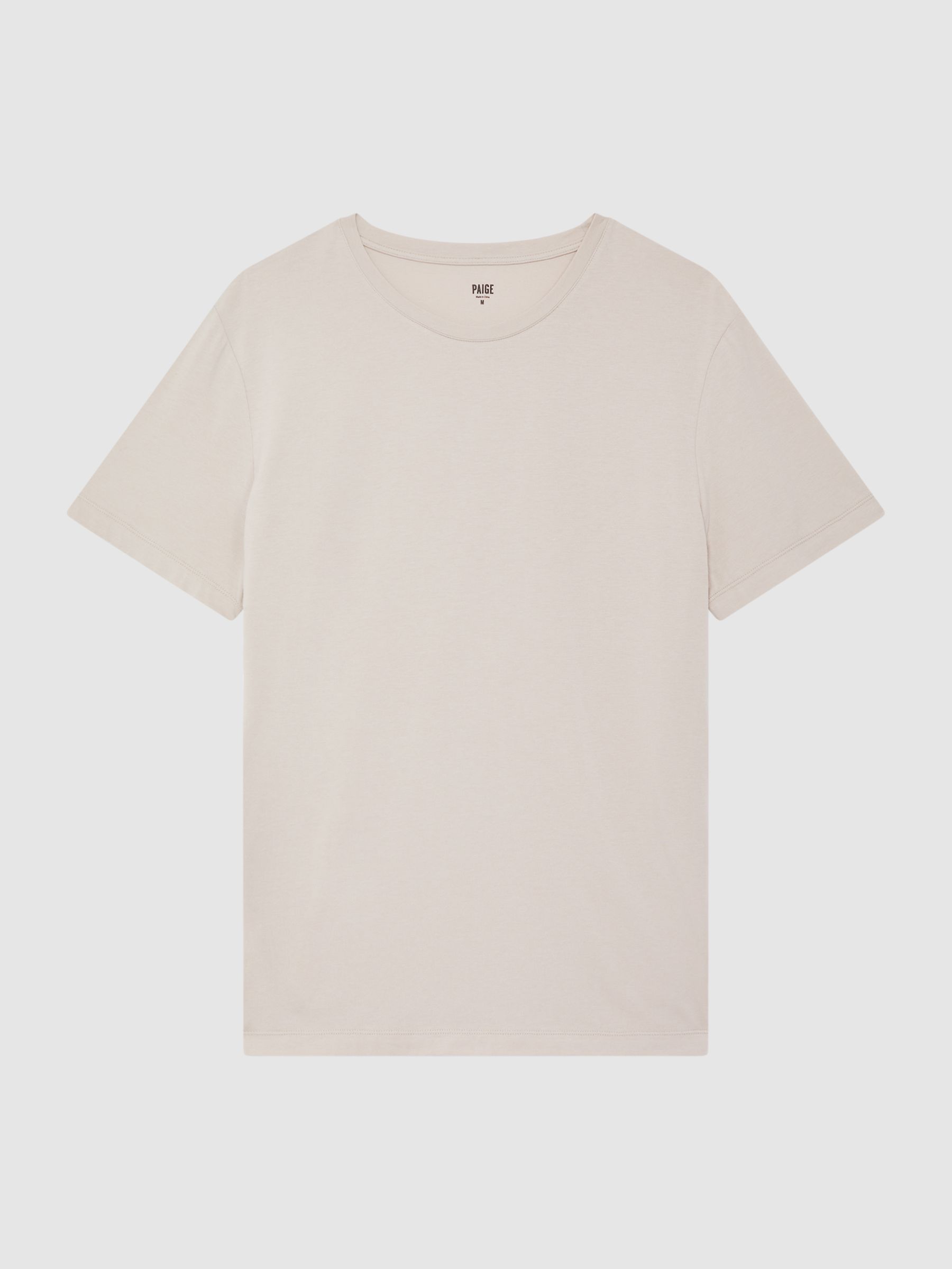 Paige Crew Neck T-Shirt in Oyster - Image 2 of 6