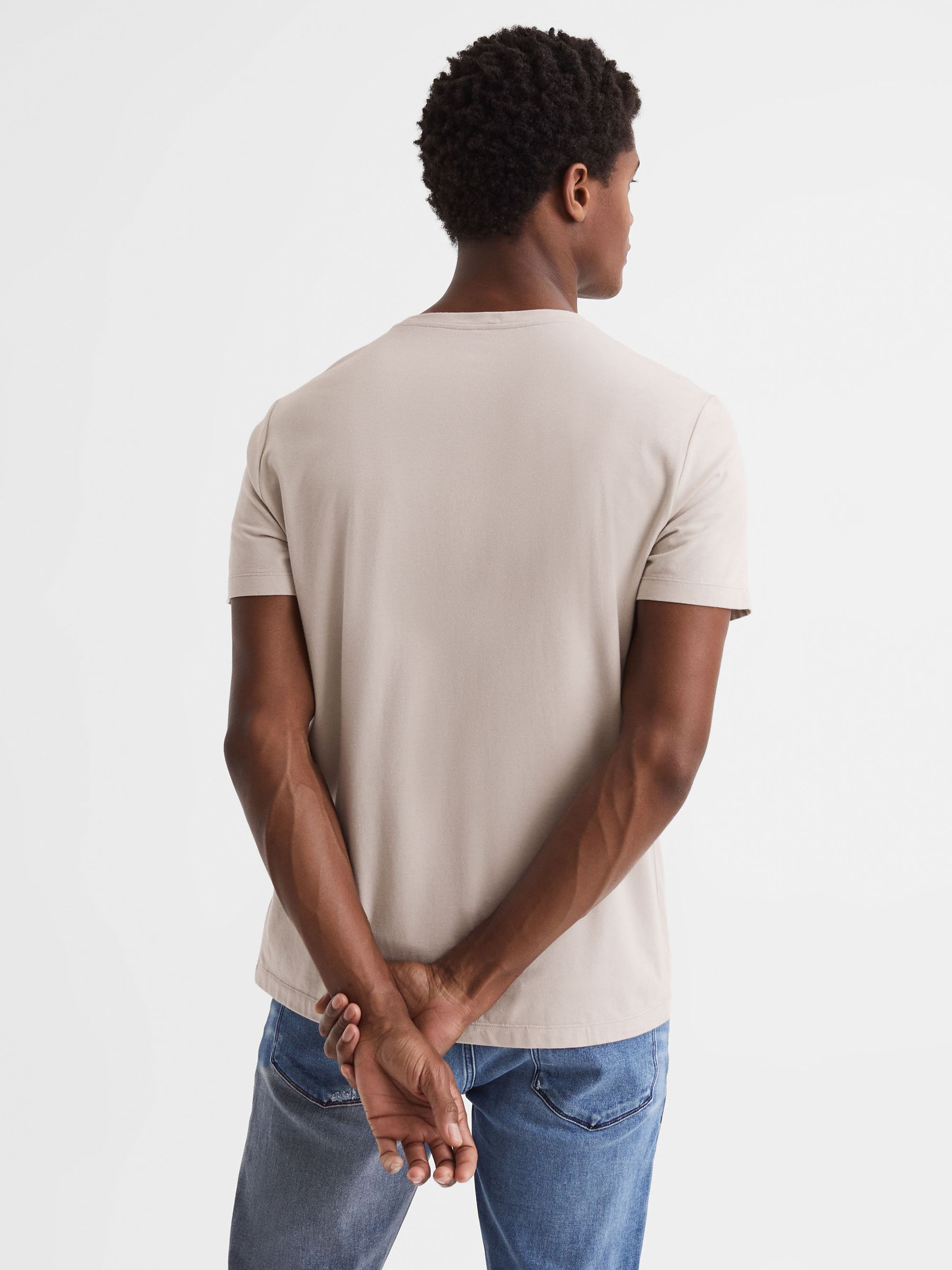 Paige Crew Neck T-Shirt in Oyster - Image 5 of 6