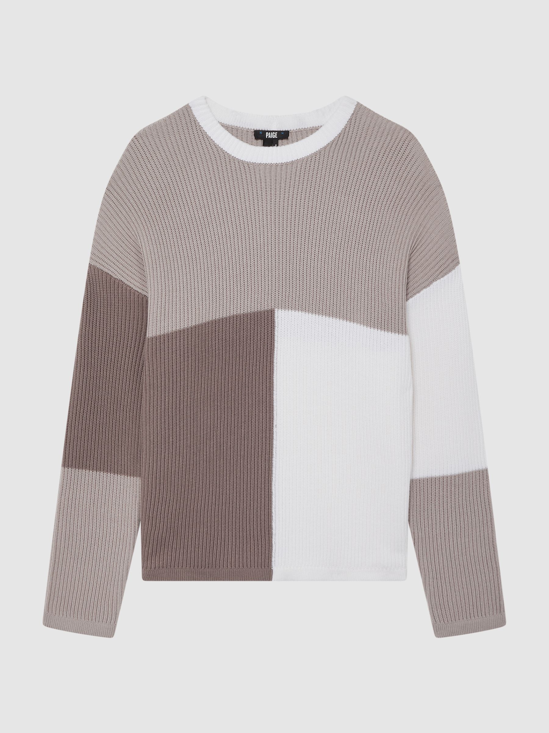 Paige Colourblock Crew Neck Jumper in Murky Mist - Image 2 of 7