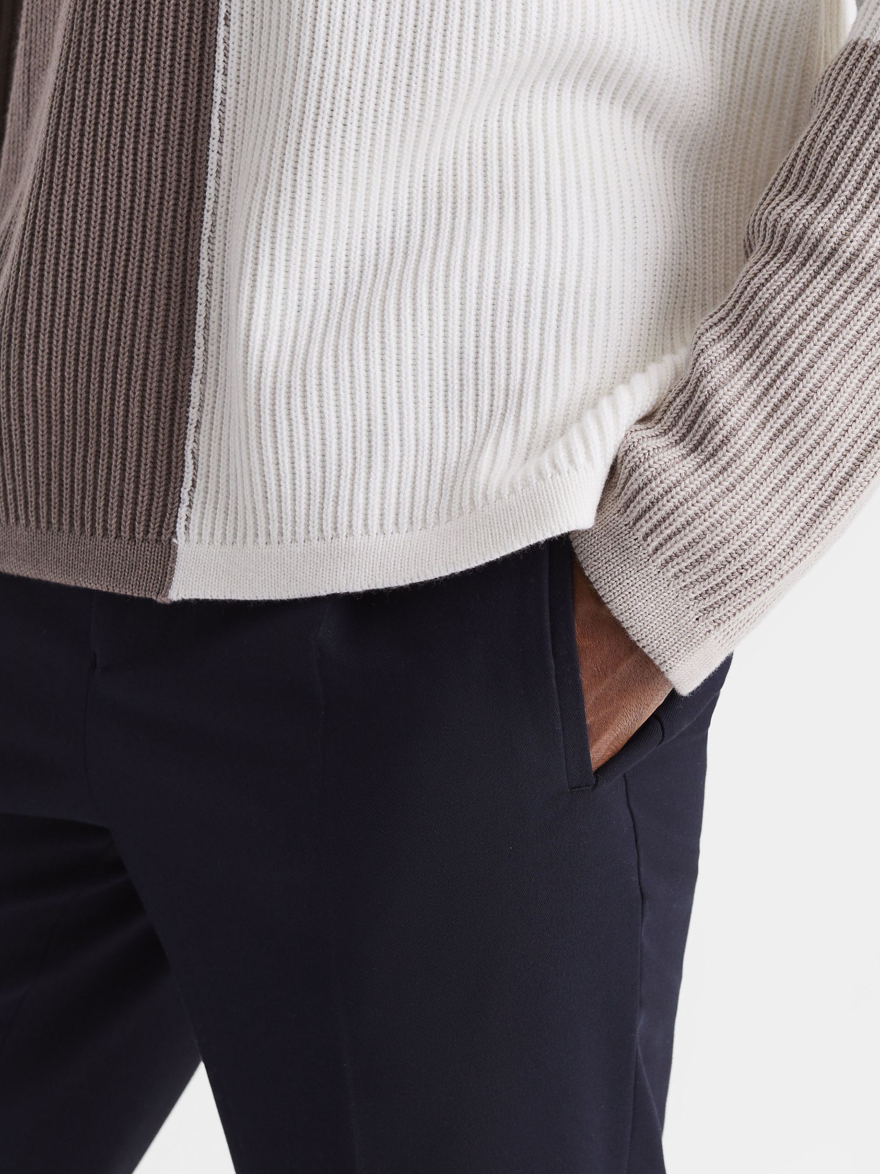 Paige Colourblock Crew Neck Jumper in Murky Mist - Image 6 of 7