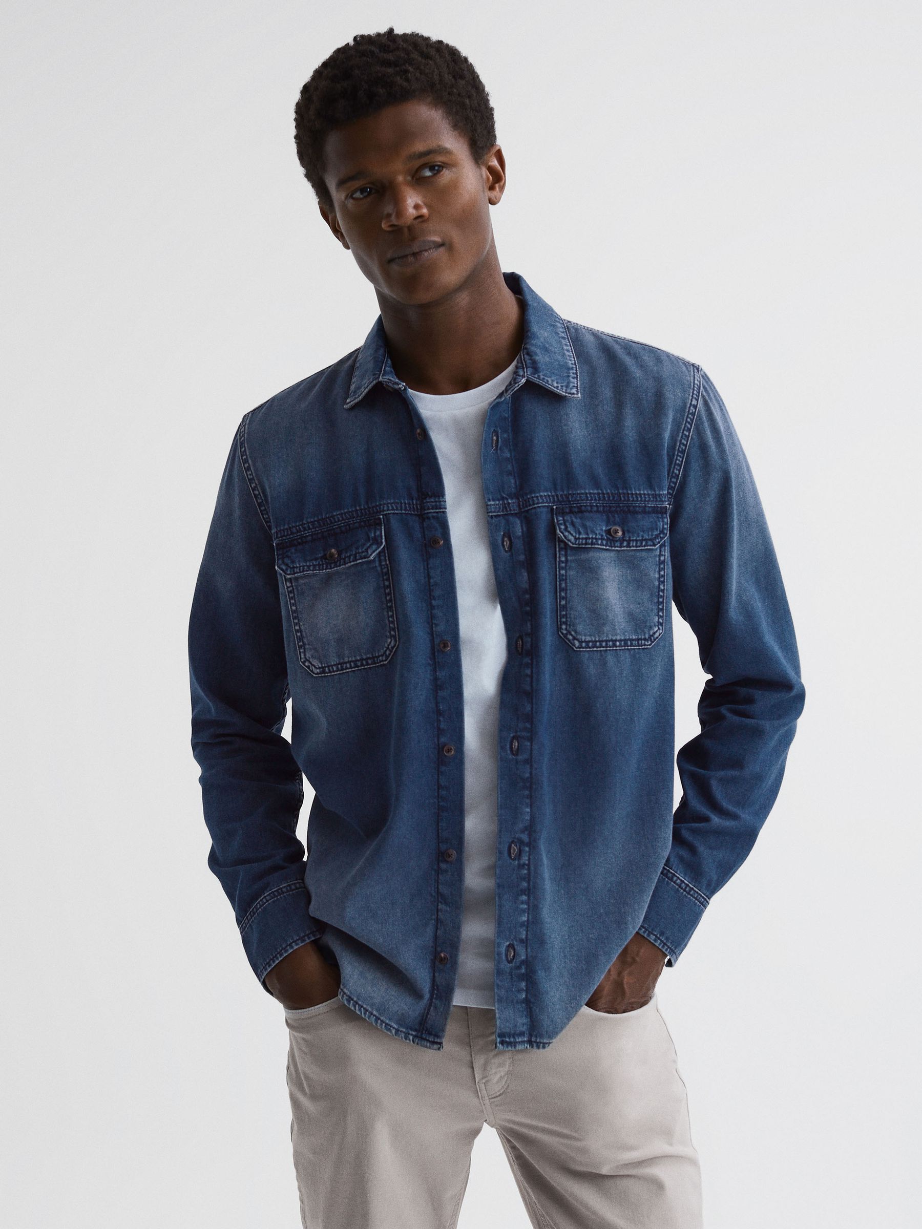 Paige Denim Long Sleeve Shirt in Kyson - Image 6 of 7