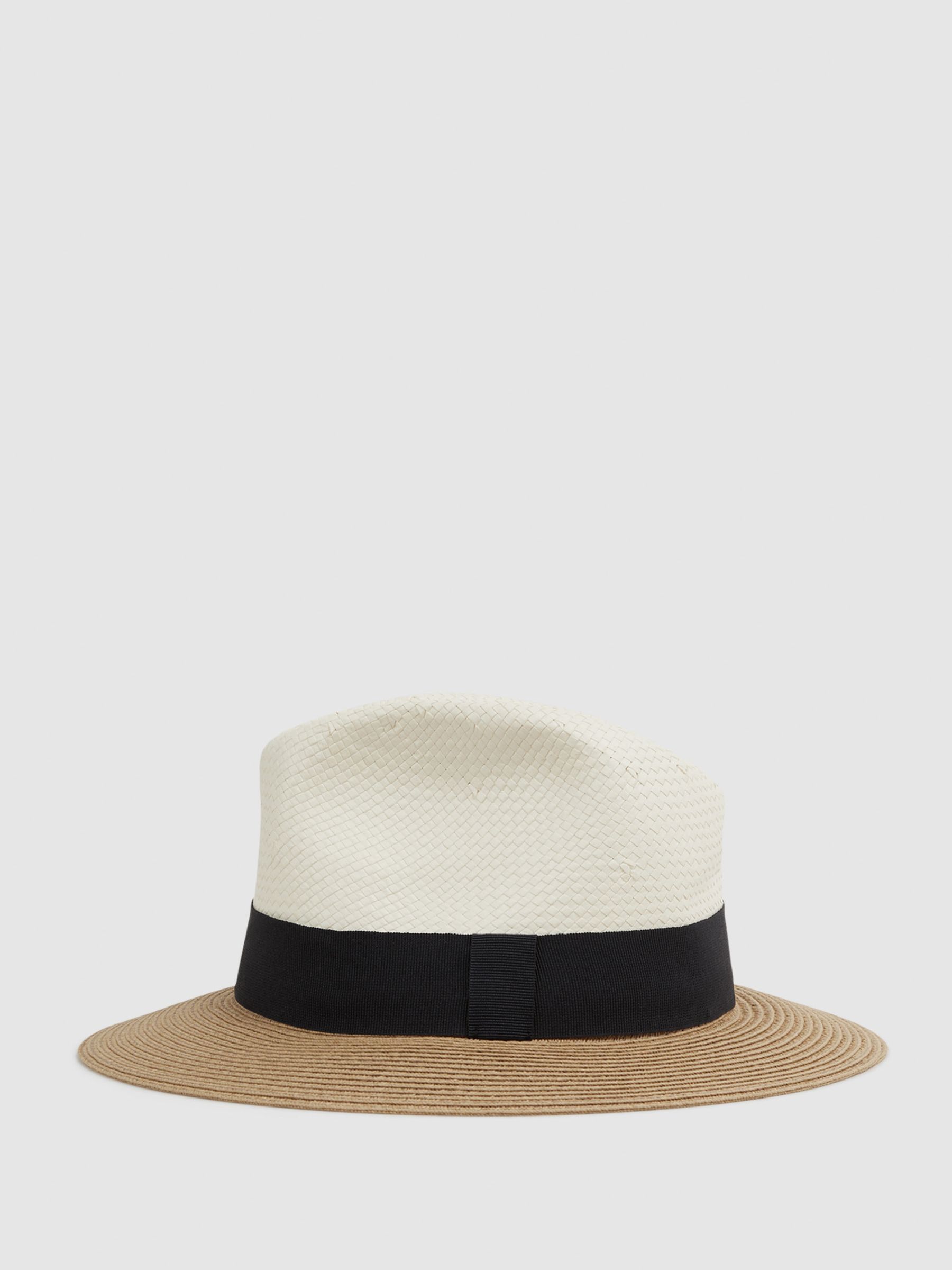 Colourblock Straw Hat in Blue - Image 1 of 4