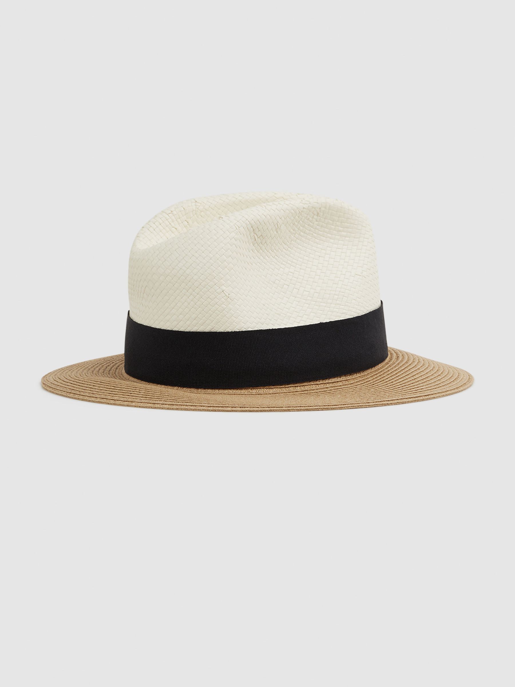 Colourblock Straw Hat in Blue - Image 3 of 4