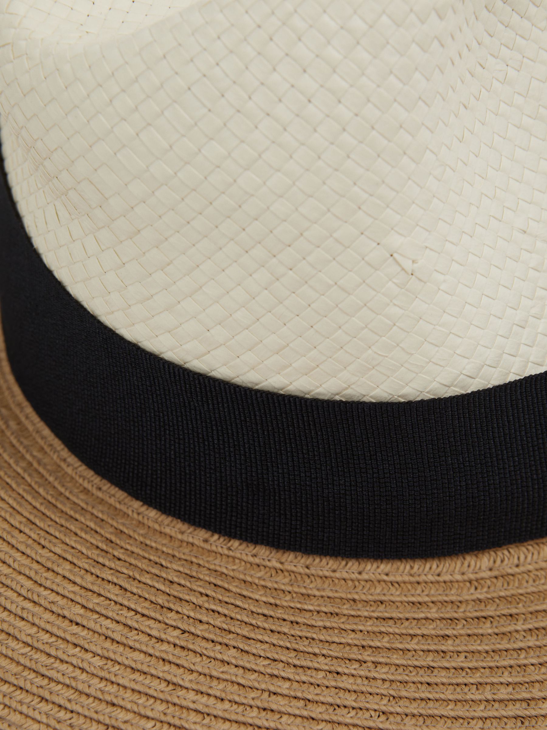 Colourblock Straw Hat in Blue - Image 4 of 4