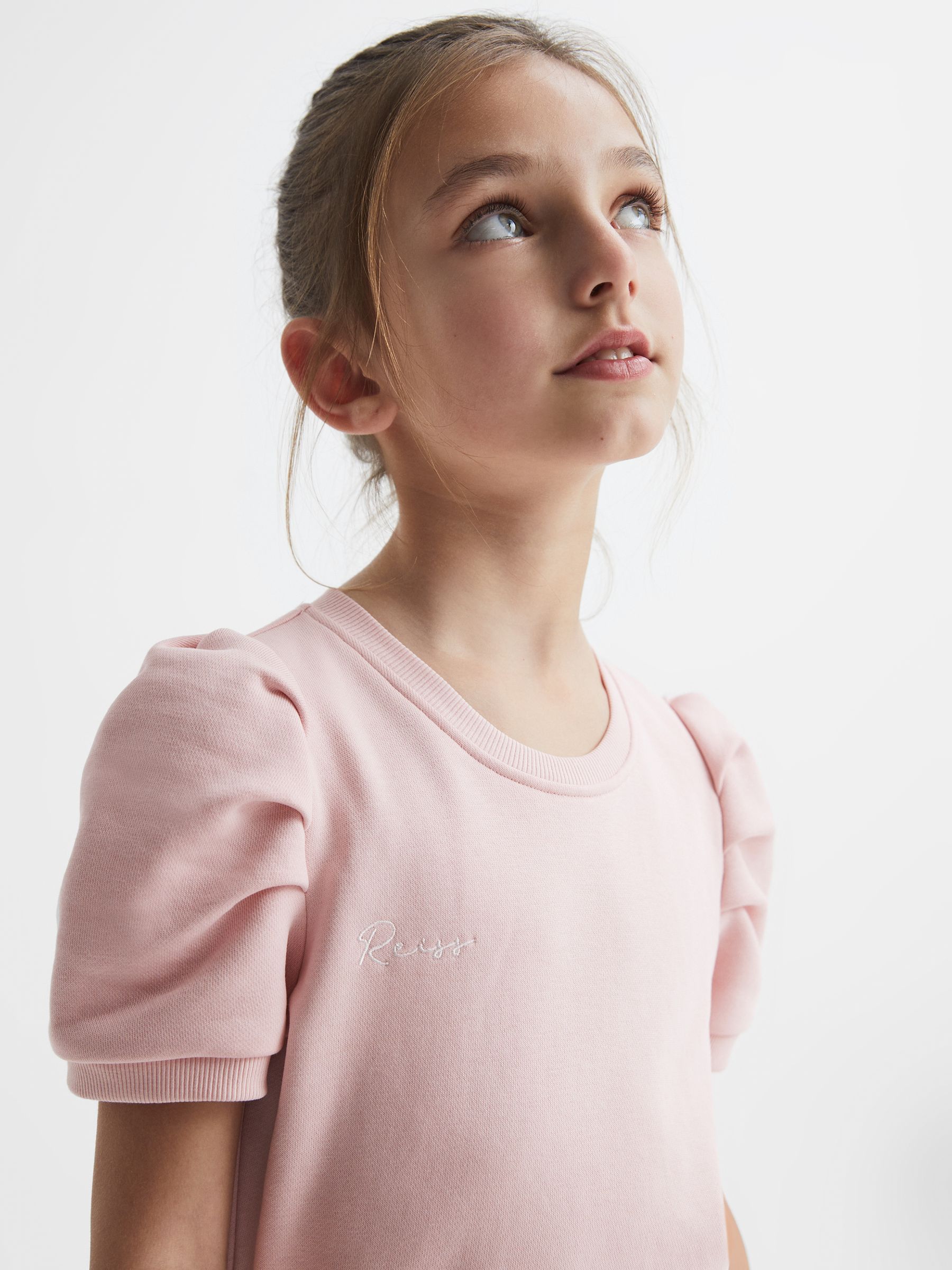 4-9 yrs Pleated Sleeve Dress in Pink - Image 4 of 6
